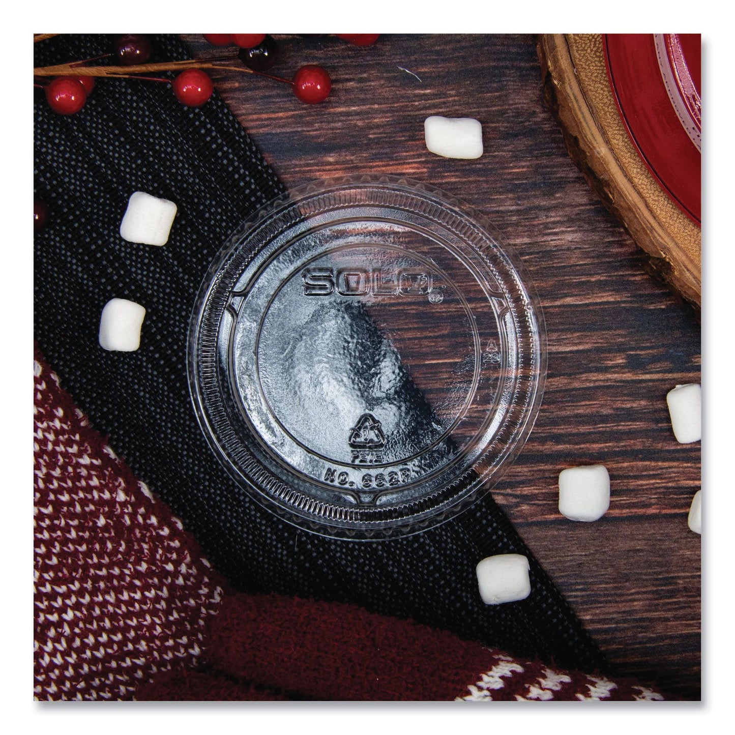 SOLO® Non-Vented Cup Lids, Fits 9 oz to 22 oz Cold Cups, Plastic, Clear, 1,000/Carton