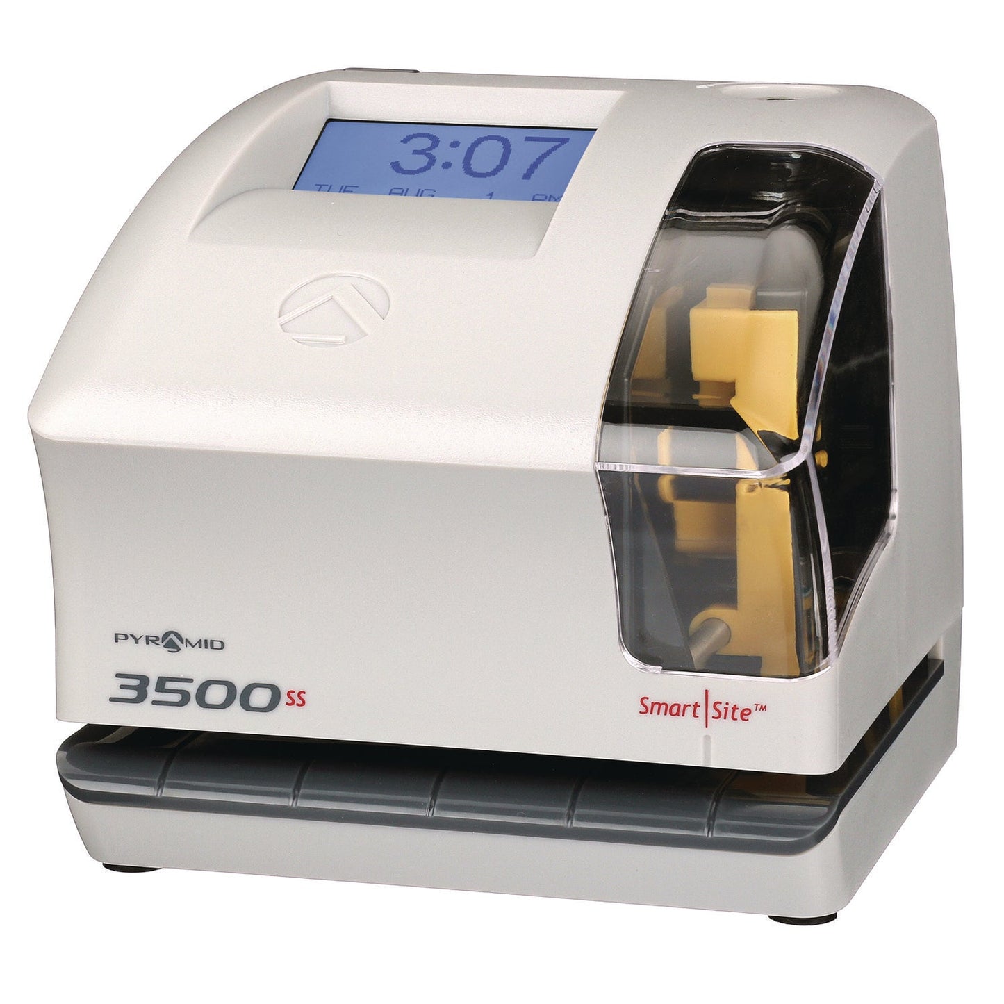 Pyramid Technologies 3500 Smart Site Punch Card Time Clock System, DC Powered Operation, Light Gray