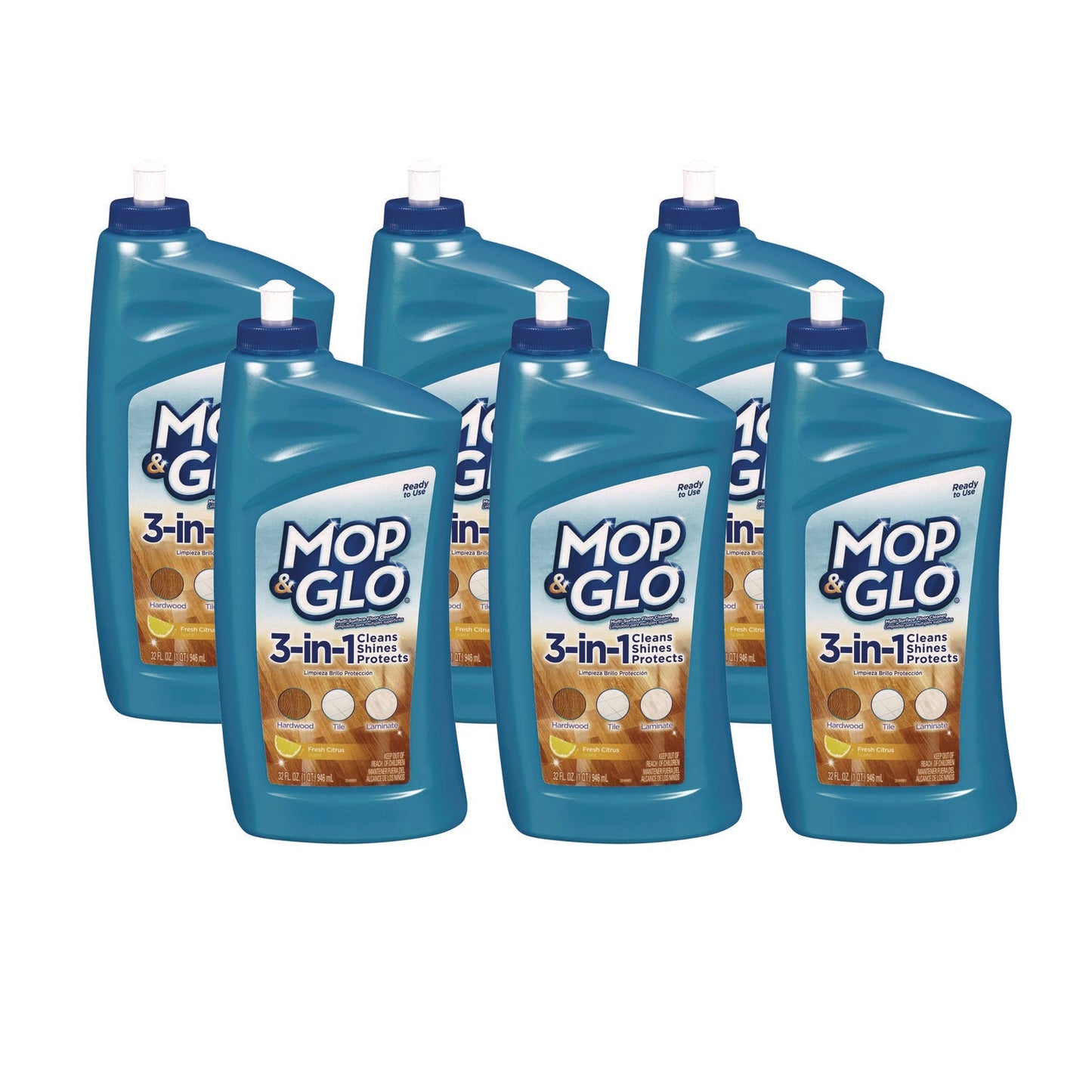 MOP & GLO® Ready to Use Multi-Surface Floor Cleaner, Fresh Citrus Scent, 32 oz Bottle, 6/Carton