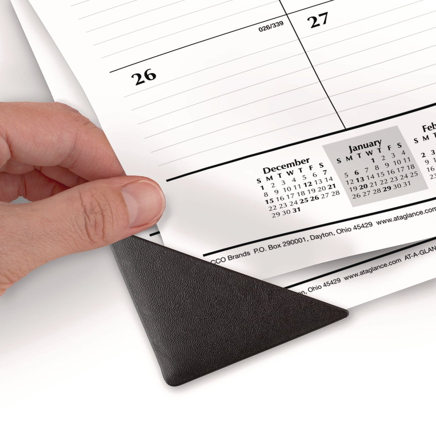 AT-A-GLANCE® Ruled Desk Pad, 24 x 19, White Sheets, Black Binding, Black Corners, 12-Month (Jan to Dec): 2025