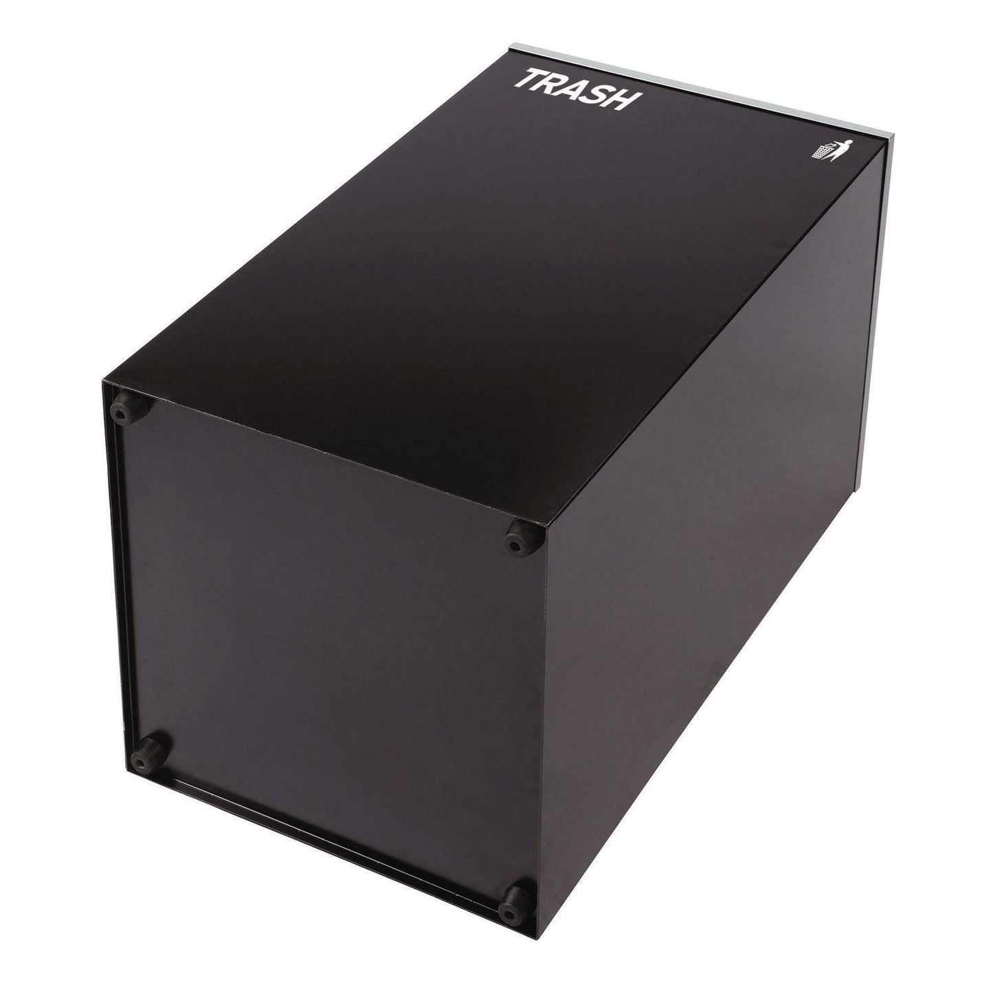 Alpine Industries 29 Gallon Trash/Recycling Cans, Steel, Blue Recycling with Mixed Lid, Black Trash Can with Square Lid
