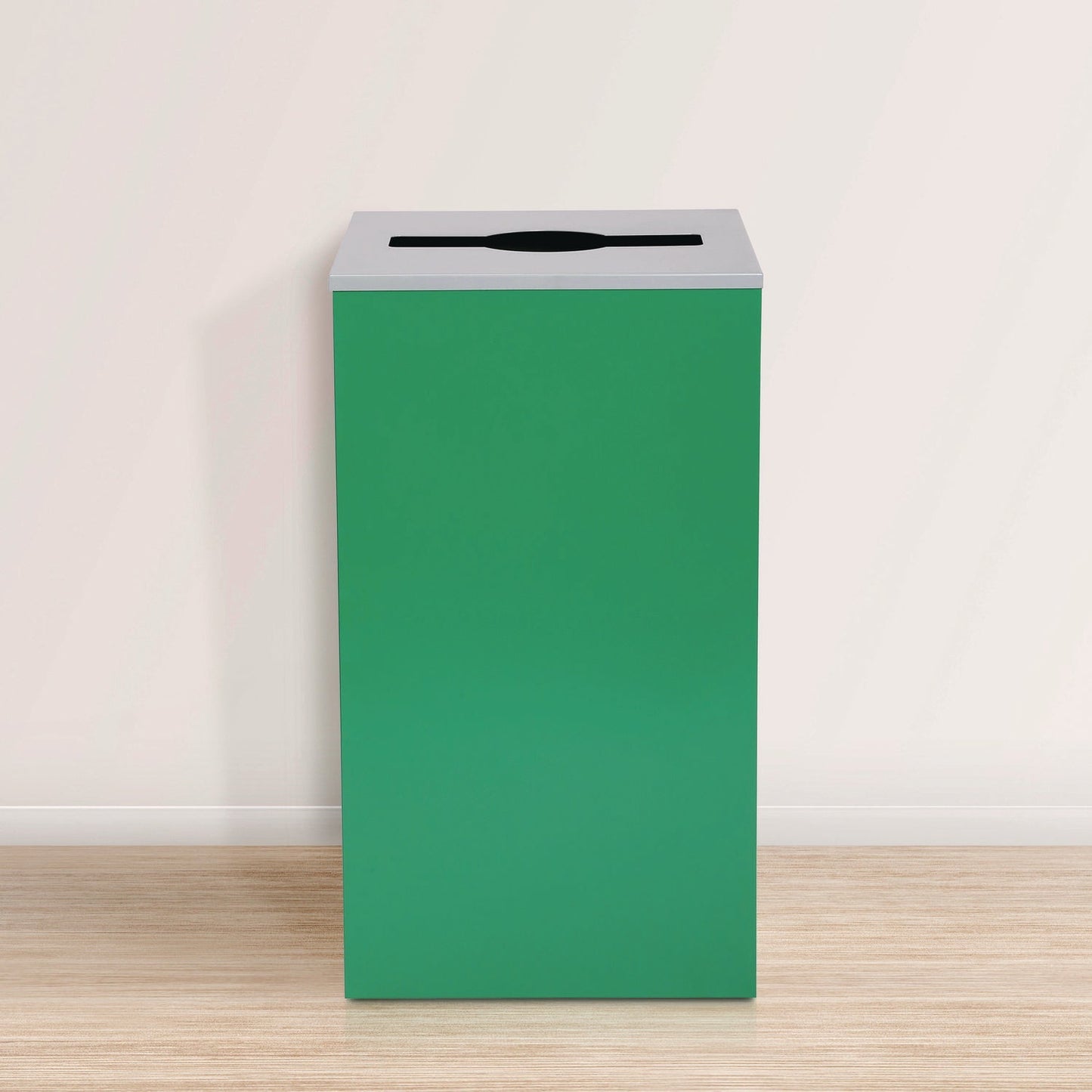 Alpine Industries 29 Gallon Trash/Recycling Cans, Steel, Green Can with Mixed Lid