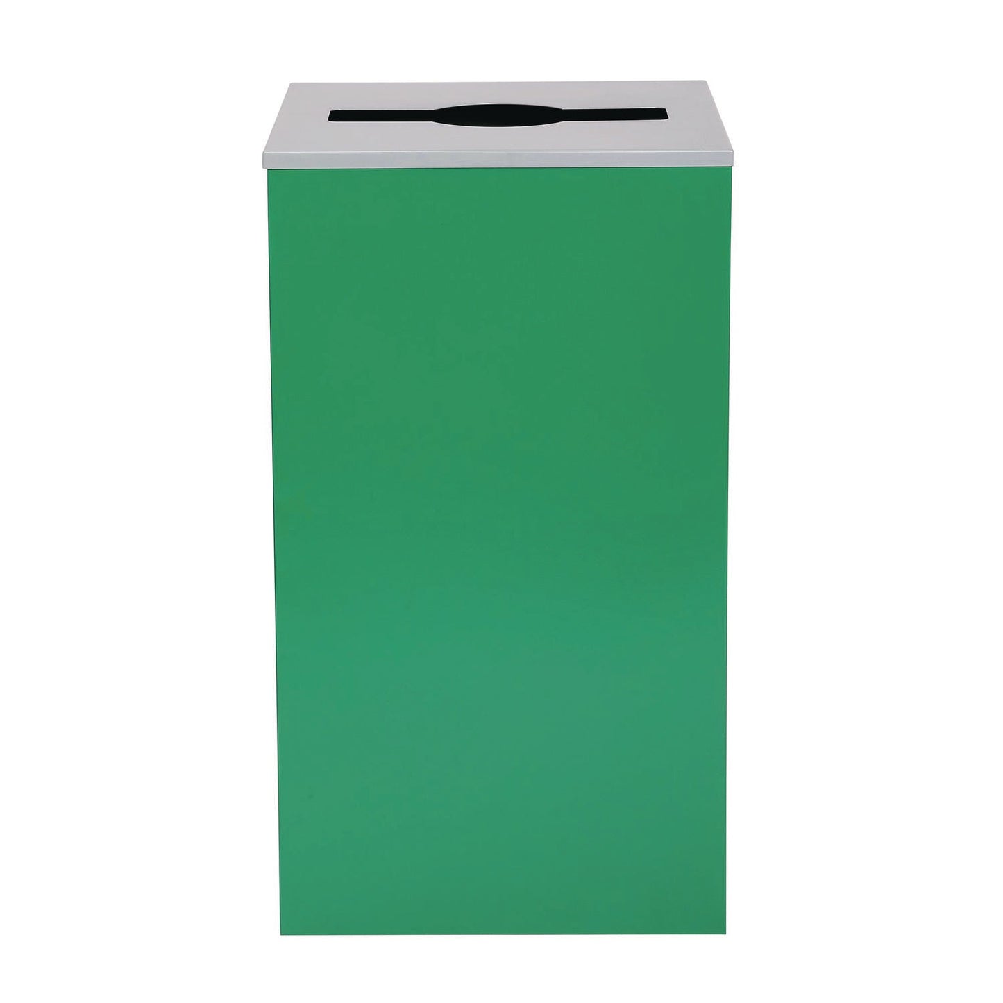 Alpine Industries 29 Gallon Trash/Recycling Cans, Steel, Green Can with Mixed Lid