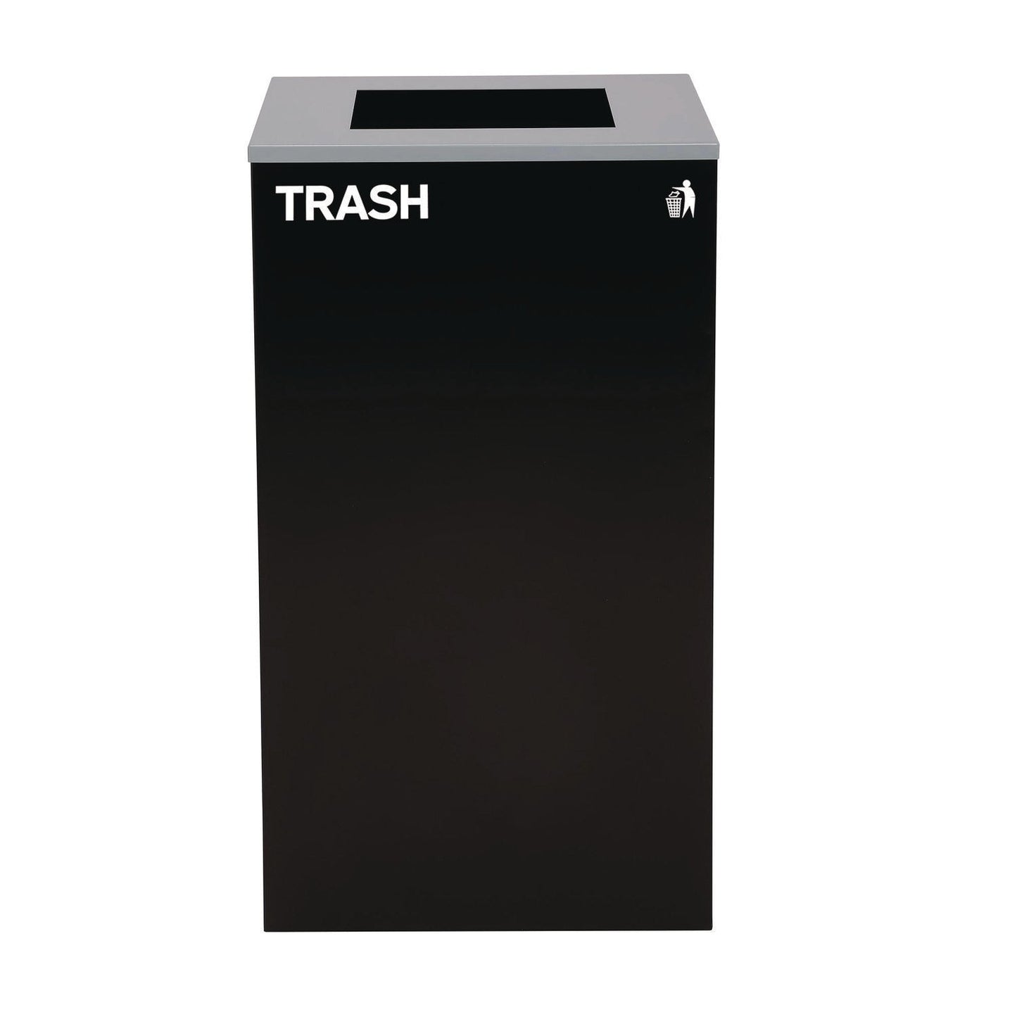 Alpine Industries 29 Gallon Trash/Recycling Cans, Steel, Blue Recycling Can w/Mixed Lid, Green Recycling Can and Black Trash Can with Sq Lid