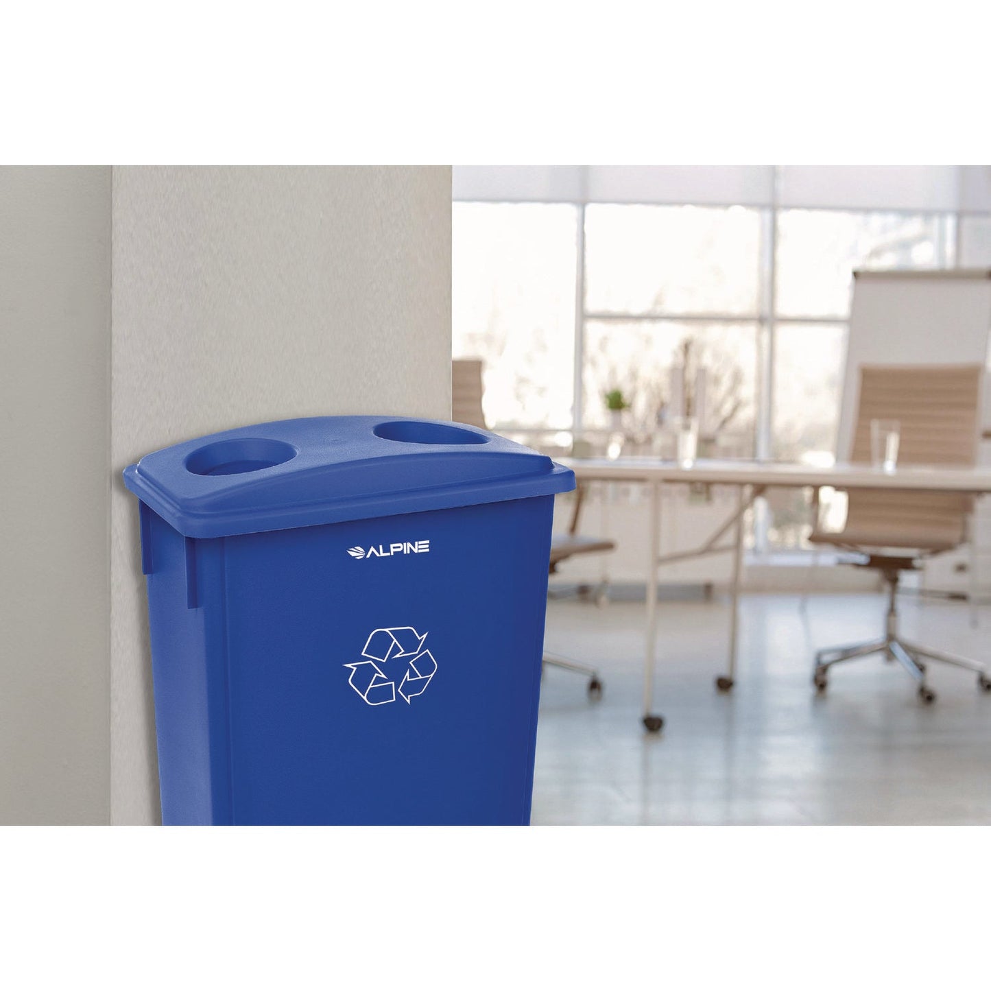 Alpine Industries Slim 23 Gallon Recycling Bin, Plastic, Blue