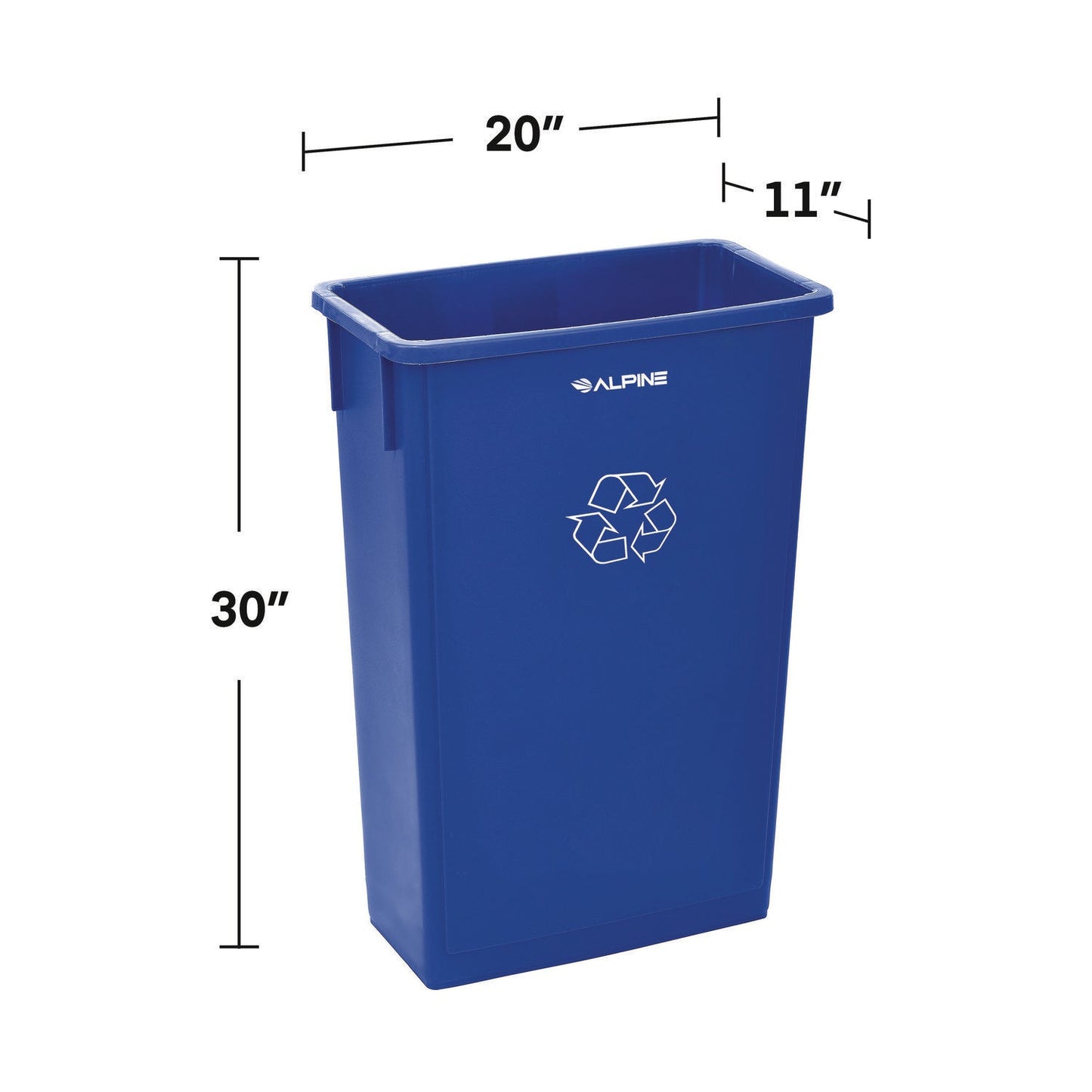 Alpine Industries Slim 23 Gallon Recycling Bin, Plastic, Blue