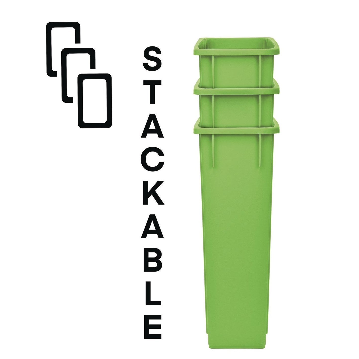 Alpine Industries Slim 23 Gallon Recycling Bin, Plastic, Lime Green