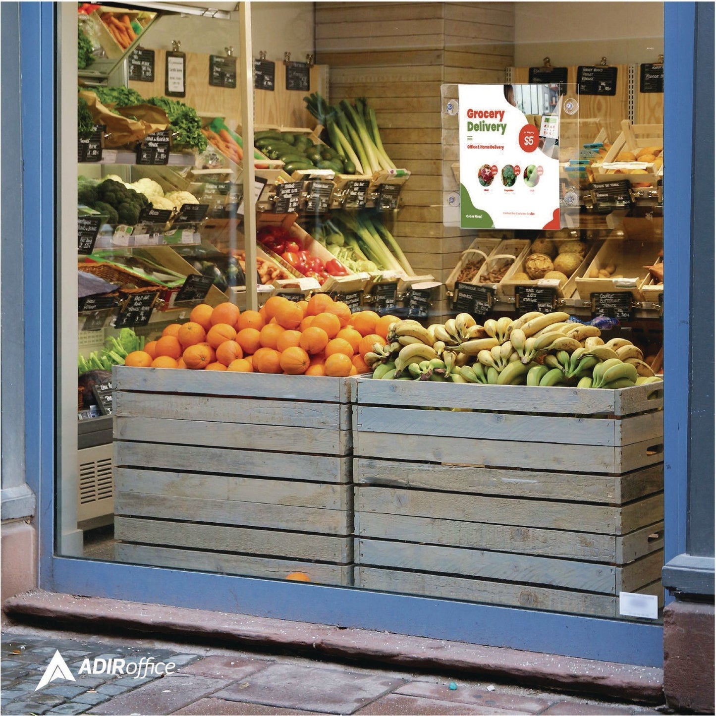 AdirOffice Suction-Mount Acrylic Window Sign Holders, 8.5 x 11, Clear, 12 Sign Holders