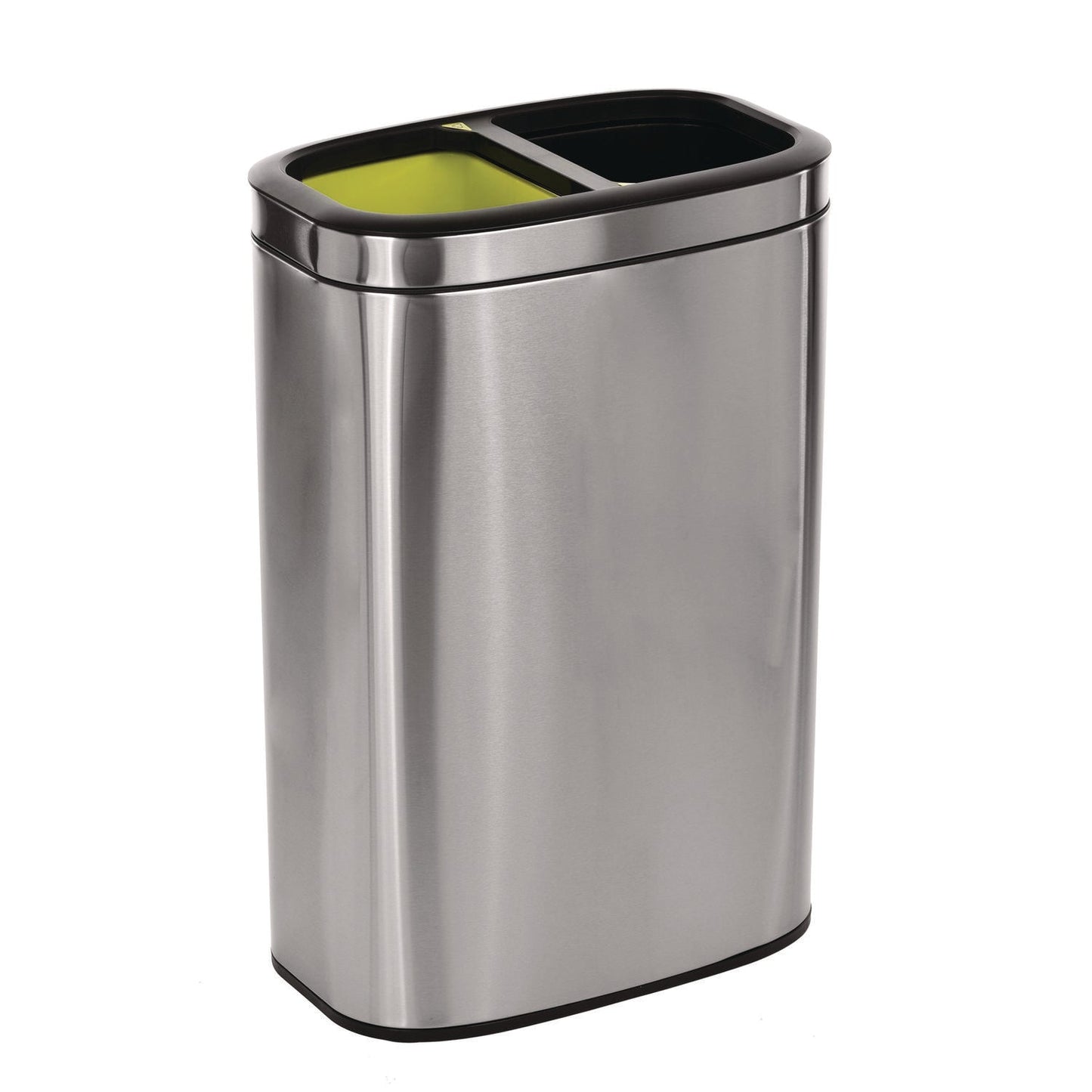 Alpine Industries 10.5 Gallon Stainless Steel Open Top Dual Compartment Trash Can