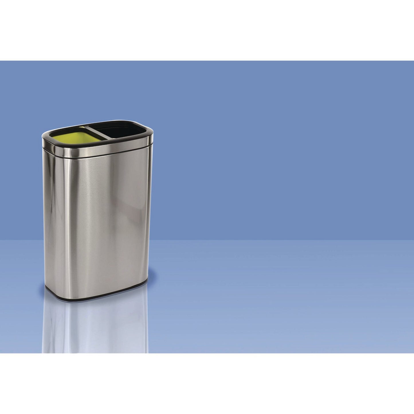 Alpine Industries 10.5 Gallon Stainless Steel Open Top Dual Compartment Trash Can