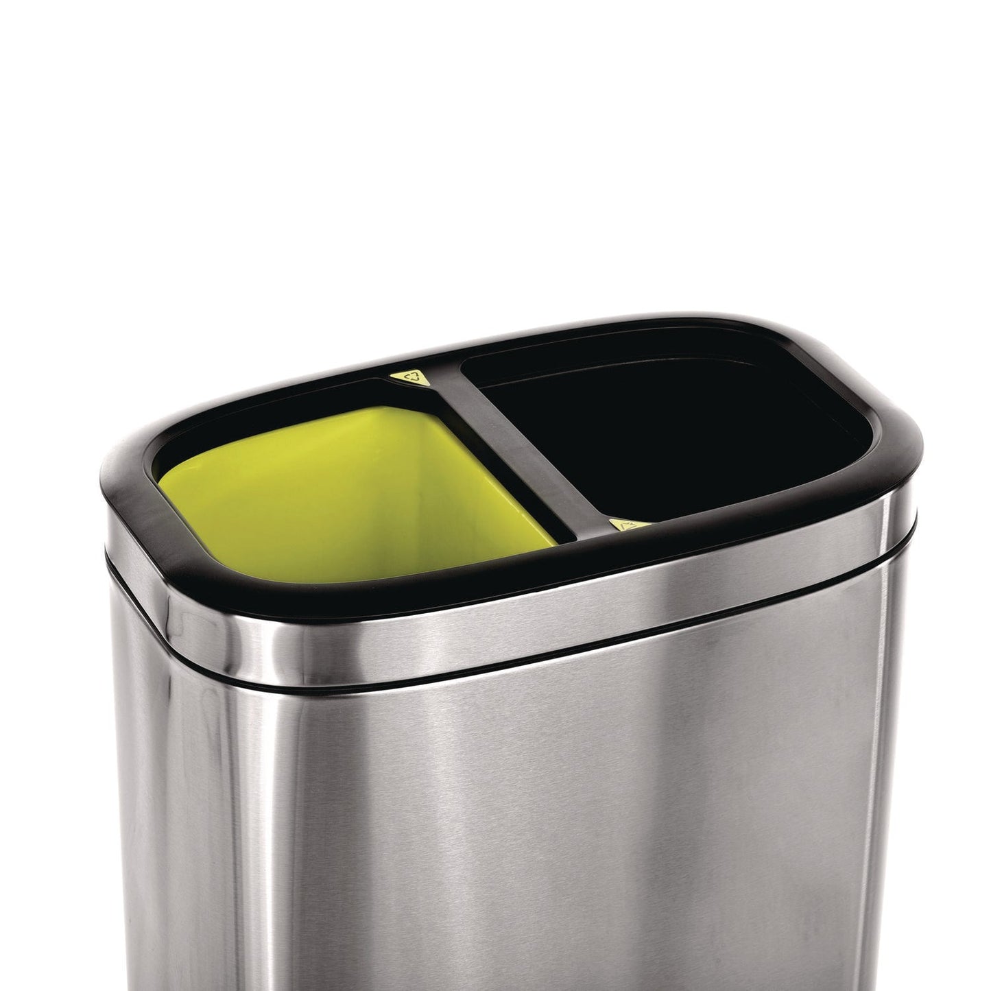 Alpine Industries 10.5 Gallon Stainless Steel Open Top Dual Compartment Trash Can