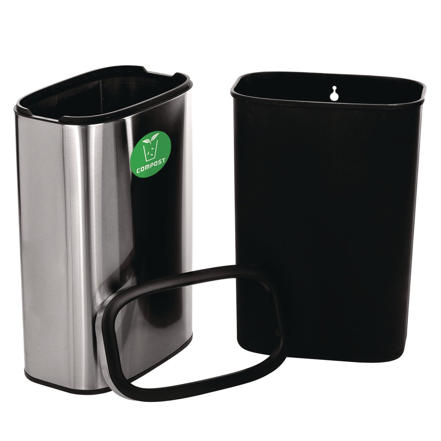 Alpine Industries 10.5 Gallon Compost Can, Brushed Stainless Steel