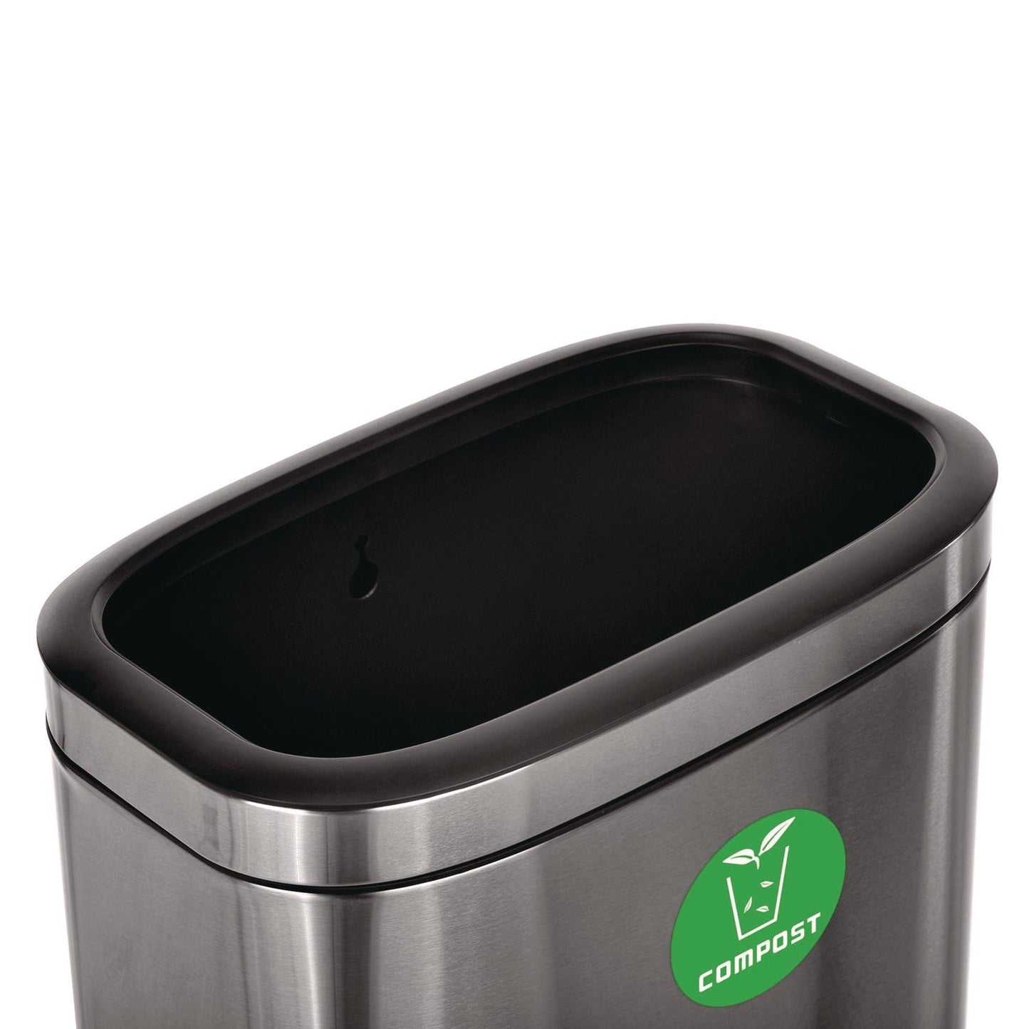 Alpine Industries 10.5 Gallon Compost Can, Brushed Stainless Steel