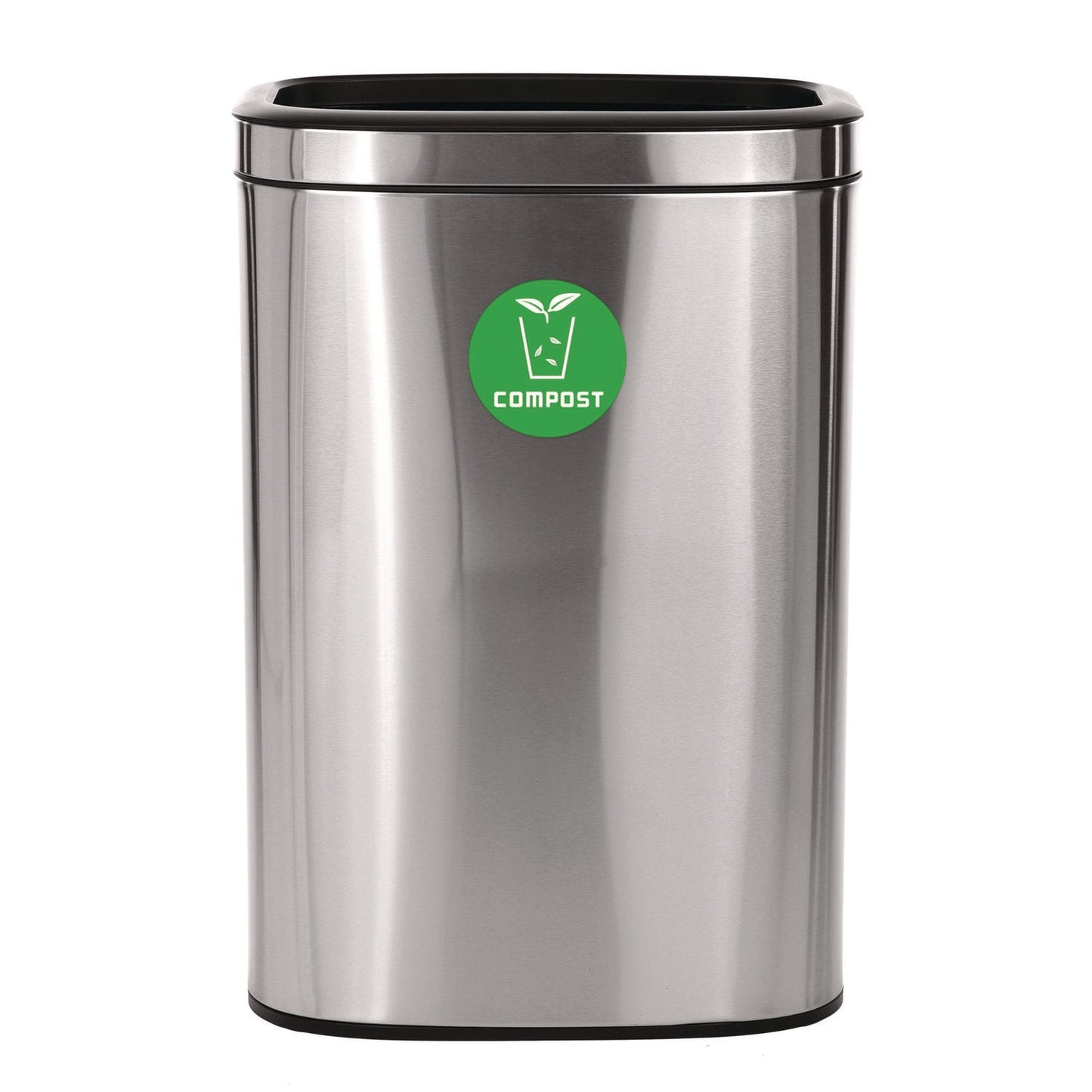 Alpine Industries 10.5 Gallon Compost Can, Brushed Stainless Steel