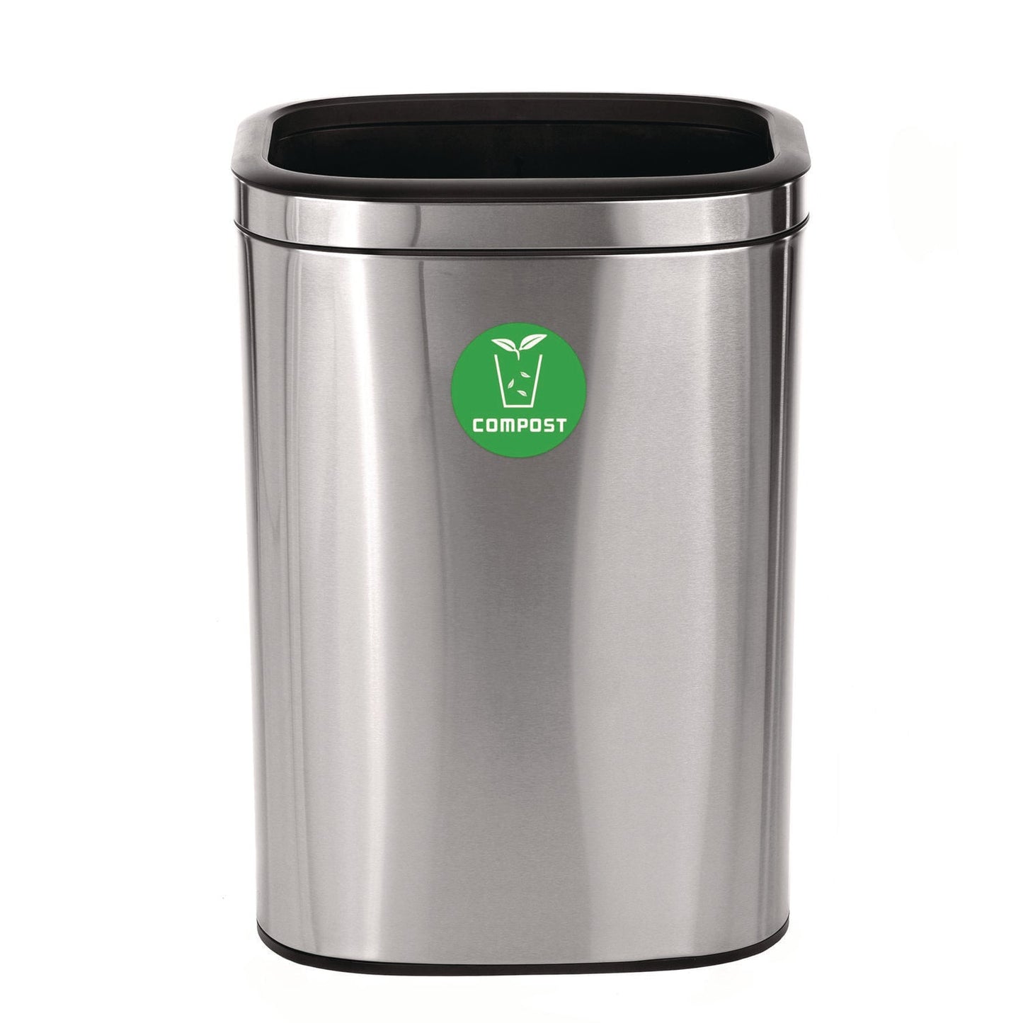 Alpine Industries 10.5 Gallon Compost Can, Brushed Stainless Steel