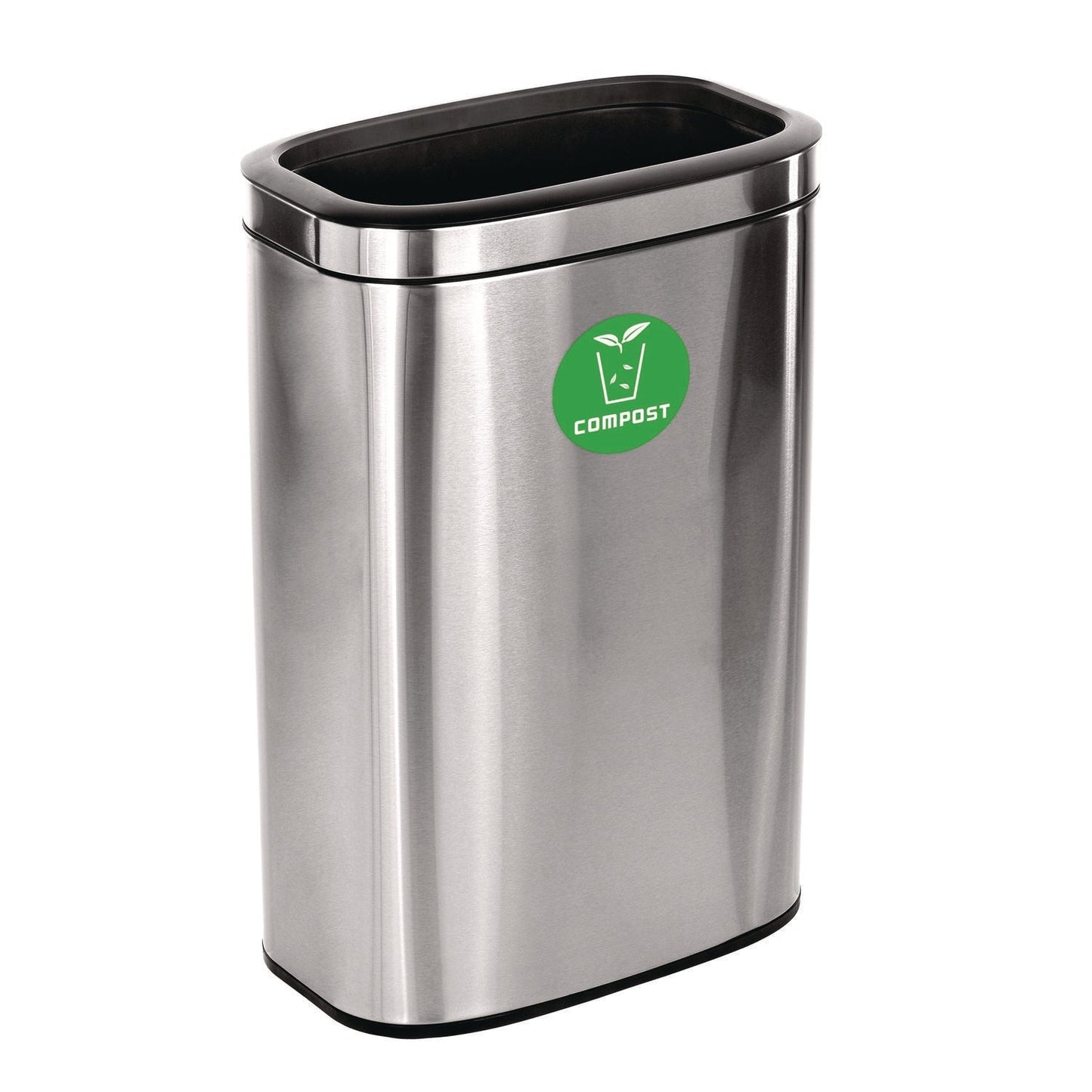 Alpine Industries 10.5 Gallon Compost Can, Brushed Stainless Steel