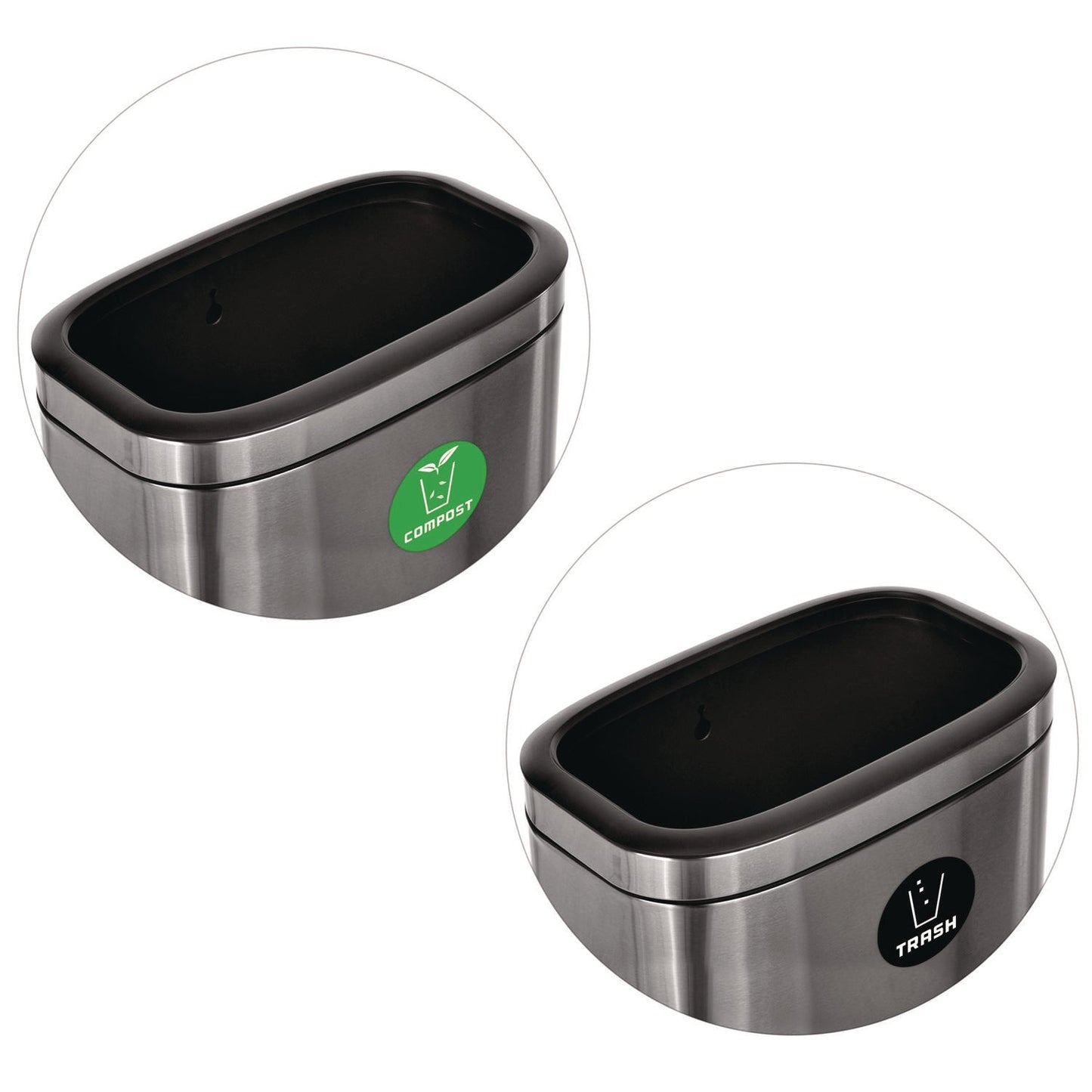 Alpine Industries 10.5 Gallon Compost and Trash Station, Brushed Stainless Steel