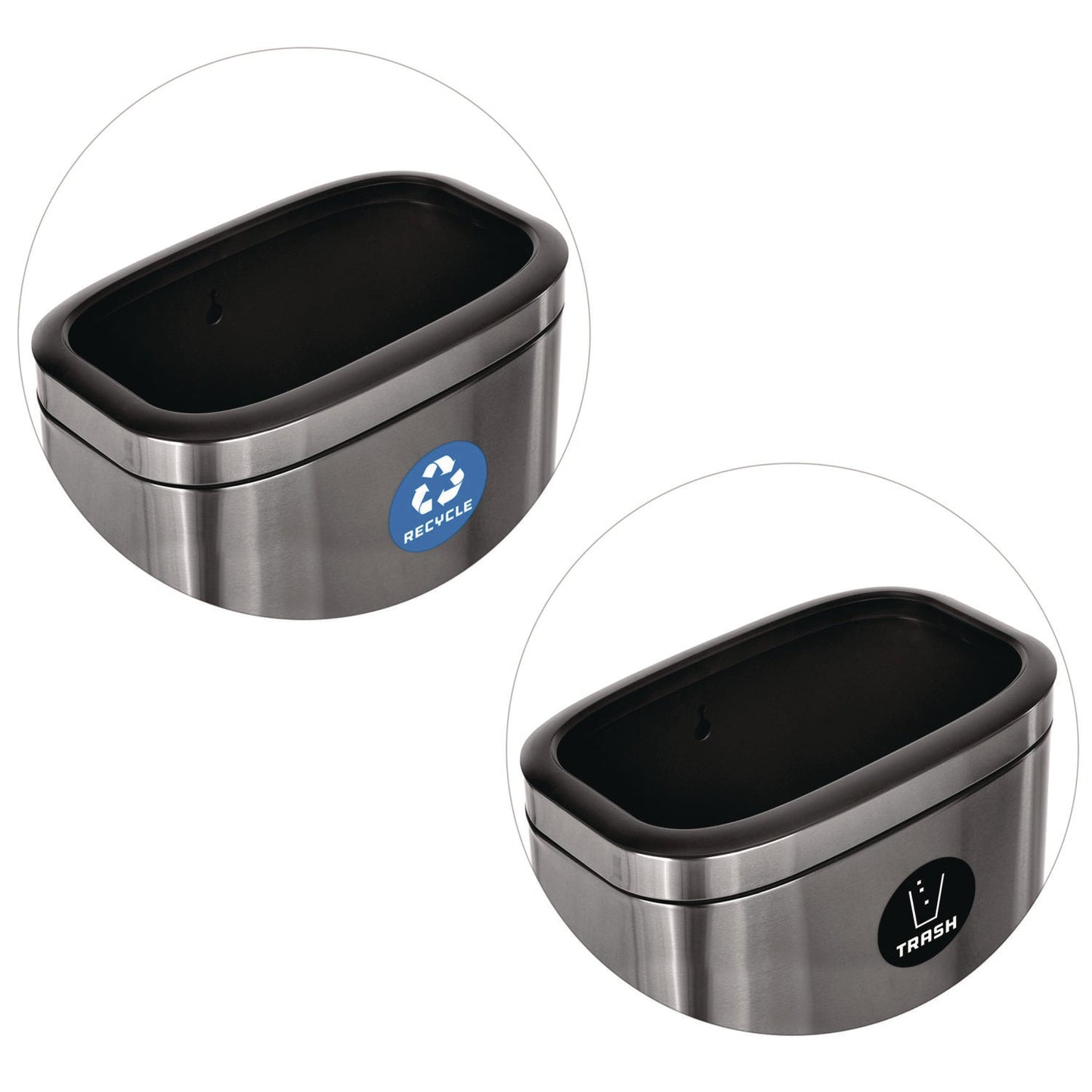 Alpine Industries 10.5 Gallon Recycle and Trash Station, Brushed Stainless Steel