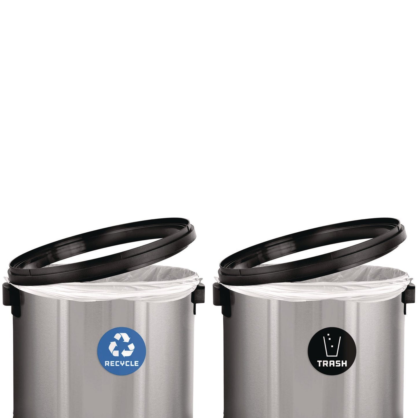 Alpine Industries 17 Gallon Stainless Steel Open Top Recycling Bin and Trash Receptacle