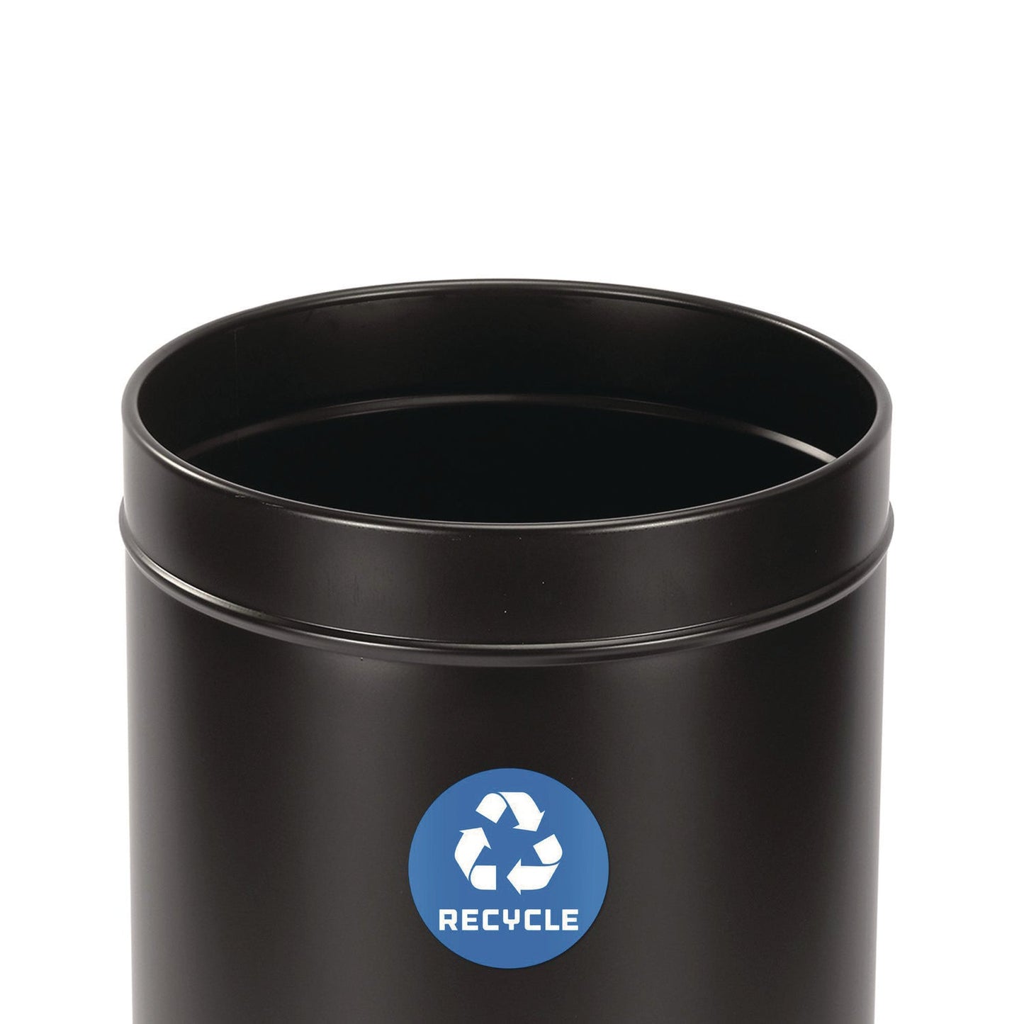 Alpine Industries 27 Gallon Stainless Steel Recycling Can, Black