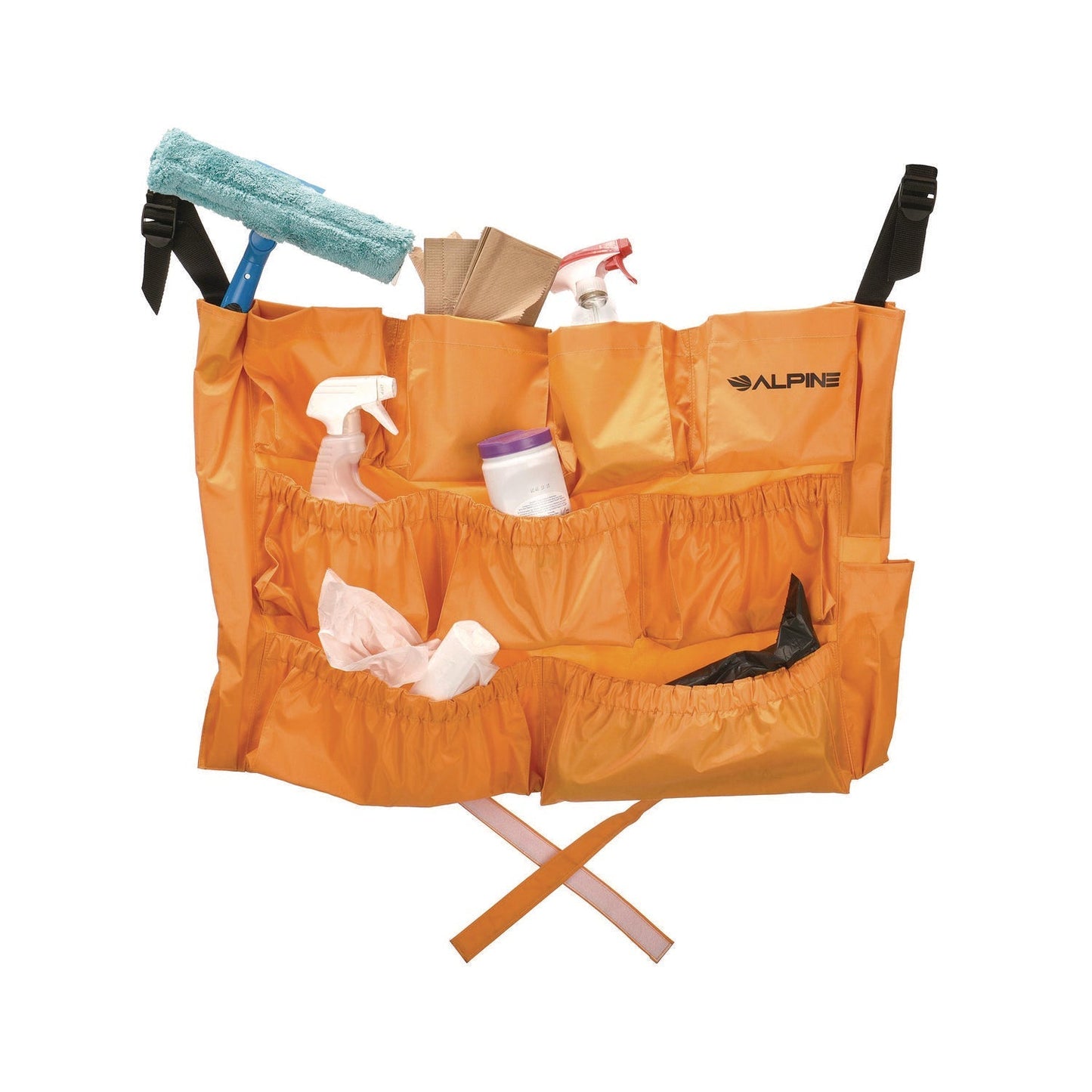Alpine Industries 12-Pocket Trash Can Caddy Bag, 12 Compartments, Orange