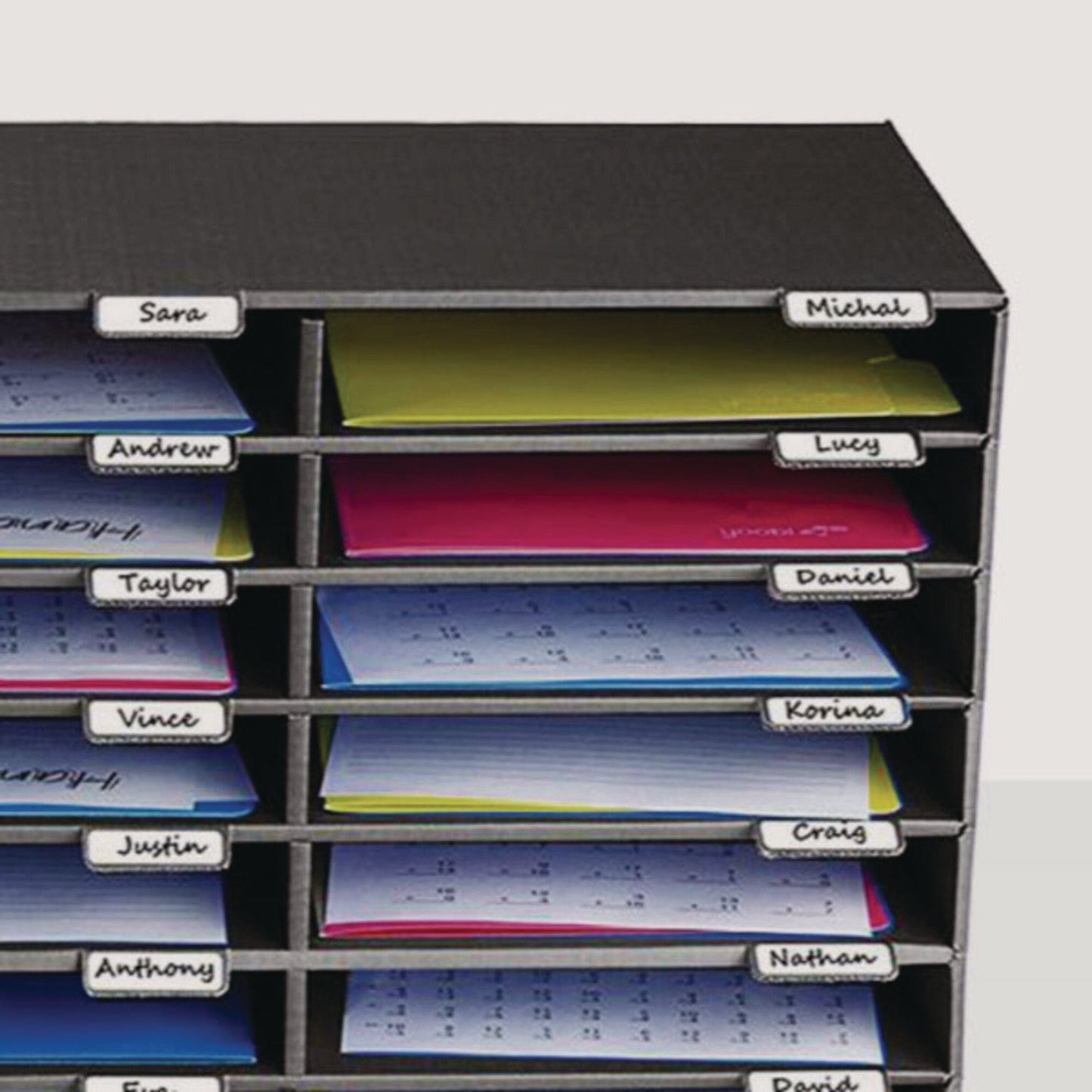 AdirOffice File Classroom Literature Organizer, 30 Sections, Letter Size, 32 x 13 x 21, Black