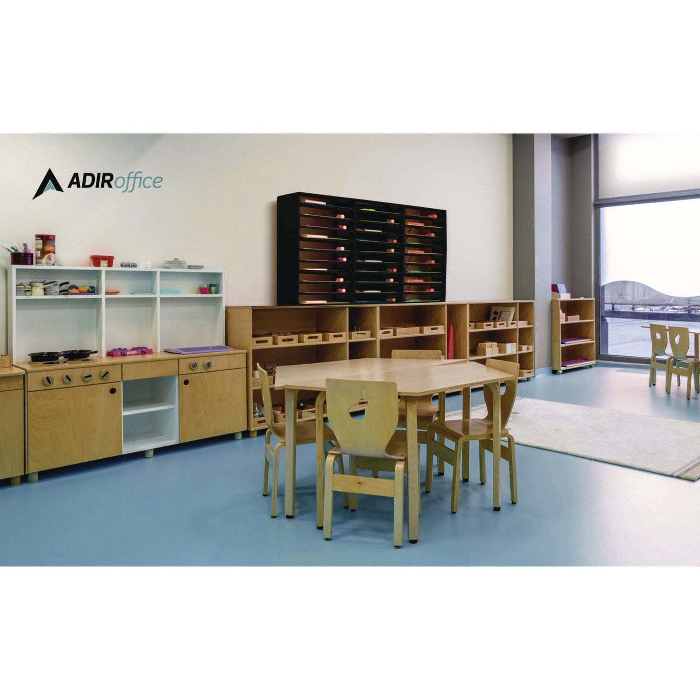 AdirOffice File Classroom Literature Organizer, 30 Sections, Letter Size, 32 x 13 x 21, Black