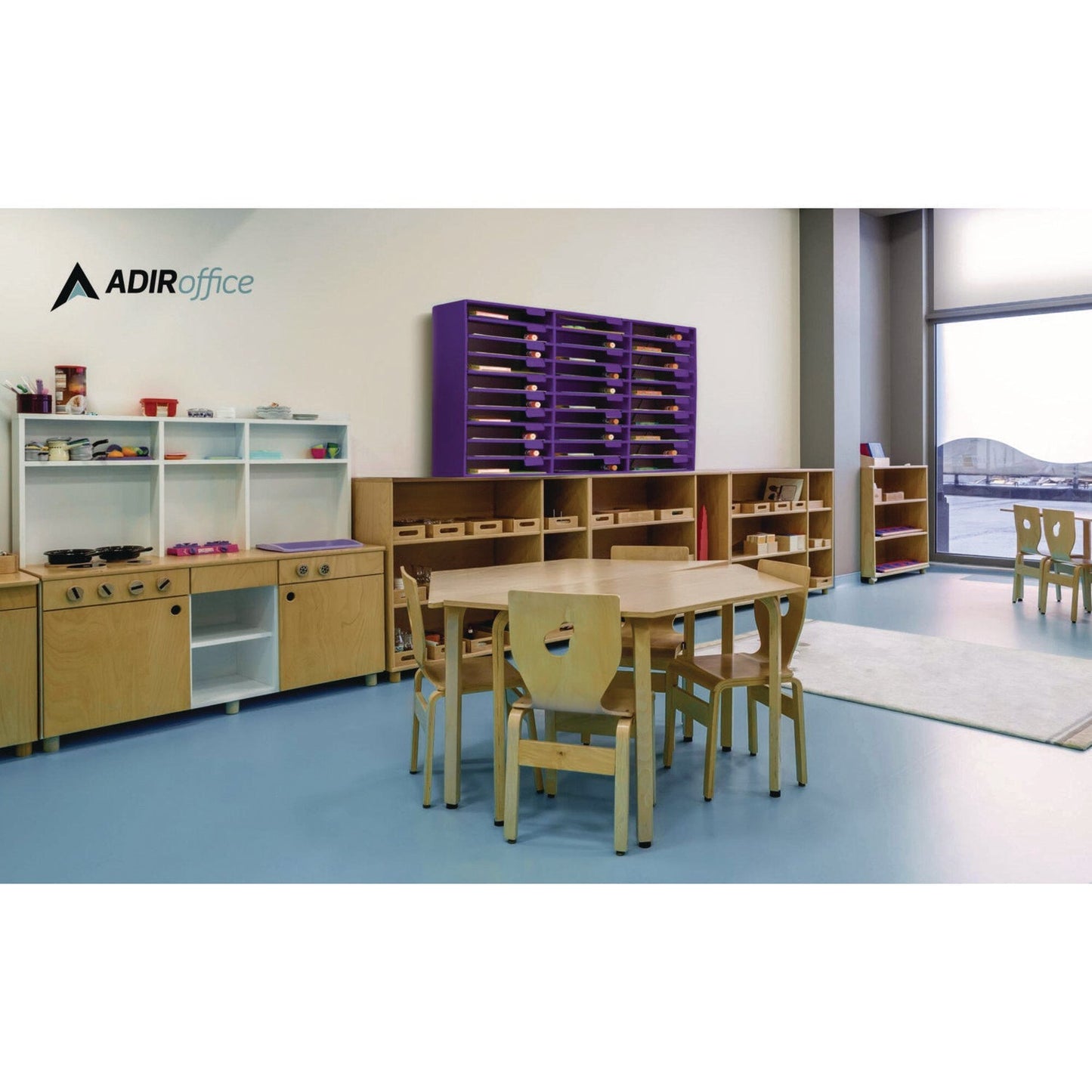 AdirOffice File Classroom Literature Organizer, 30 Sections, Letter Size, 32 x 13 x 21, Purple