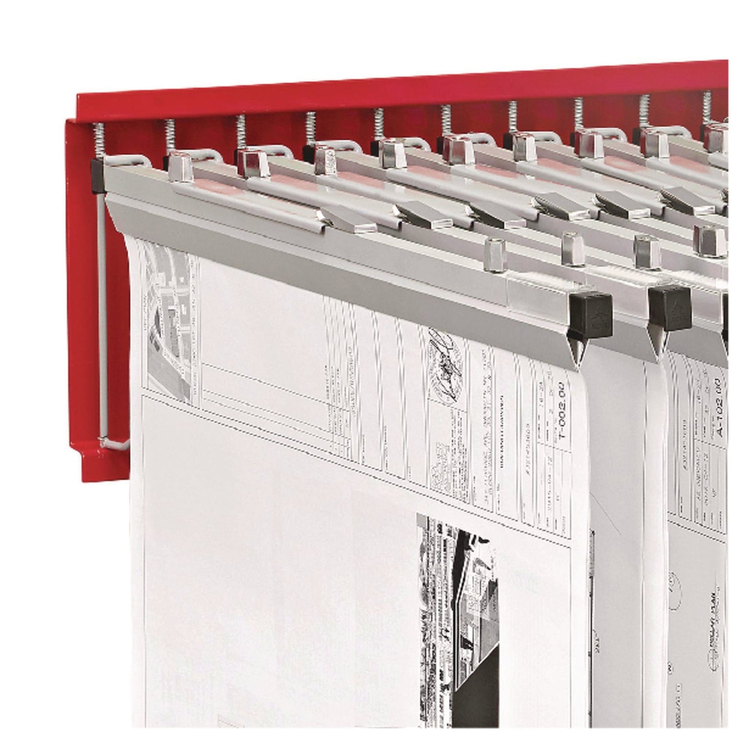 AdirOffice Large File Blueprint Pivot Wall Rack, Assorted Document Sizes Accommodated, 11" x 15.8" x 23.9", Red