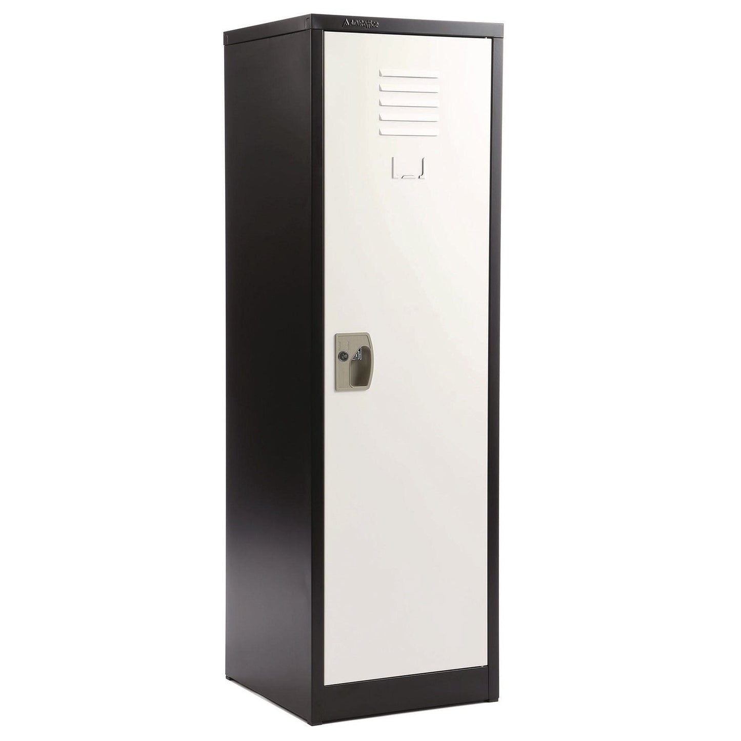 AdirOffice Steel Storage Locker, 1 Compartment, 15 x 15 x 48, Black Body/White Doors
