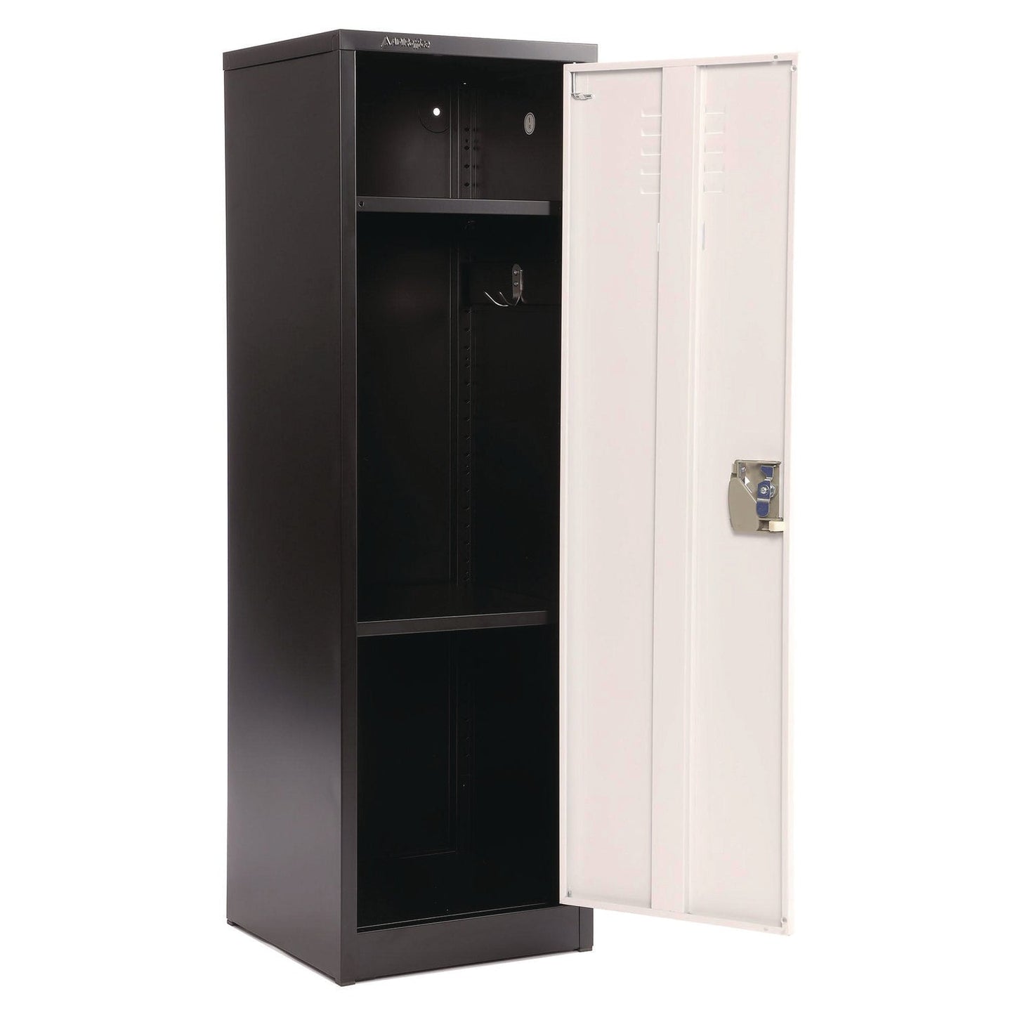 AdirOffice Steel Storage Locker, 1 Compartment, 15 x 15 x 48, Black Body/White Doors