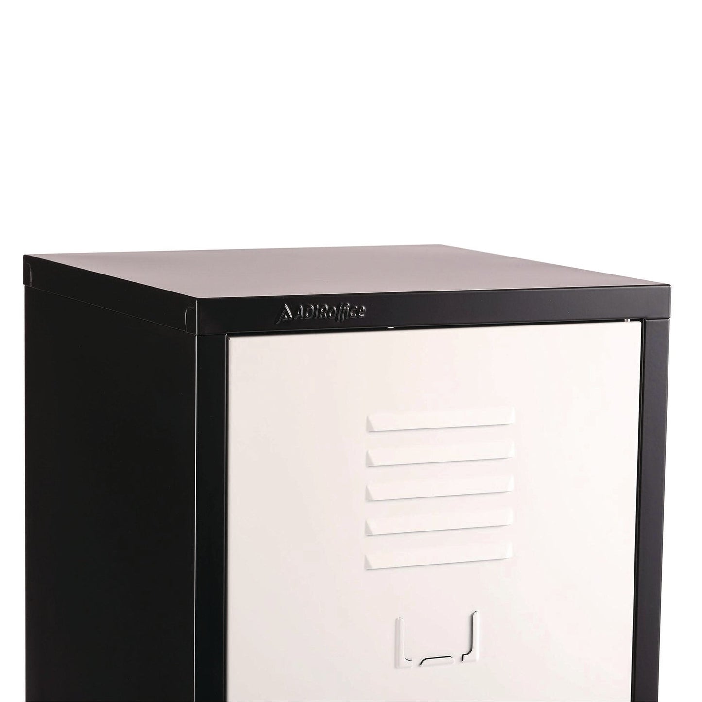 AdirOffice Steel Storage Locker, 1 Compartment, 15 x 15 x 48, Black Body/White Doors