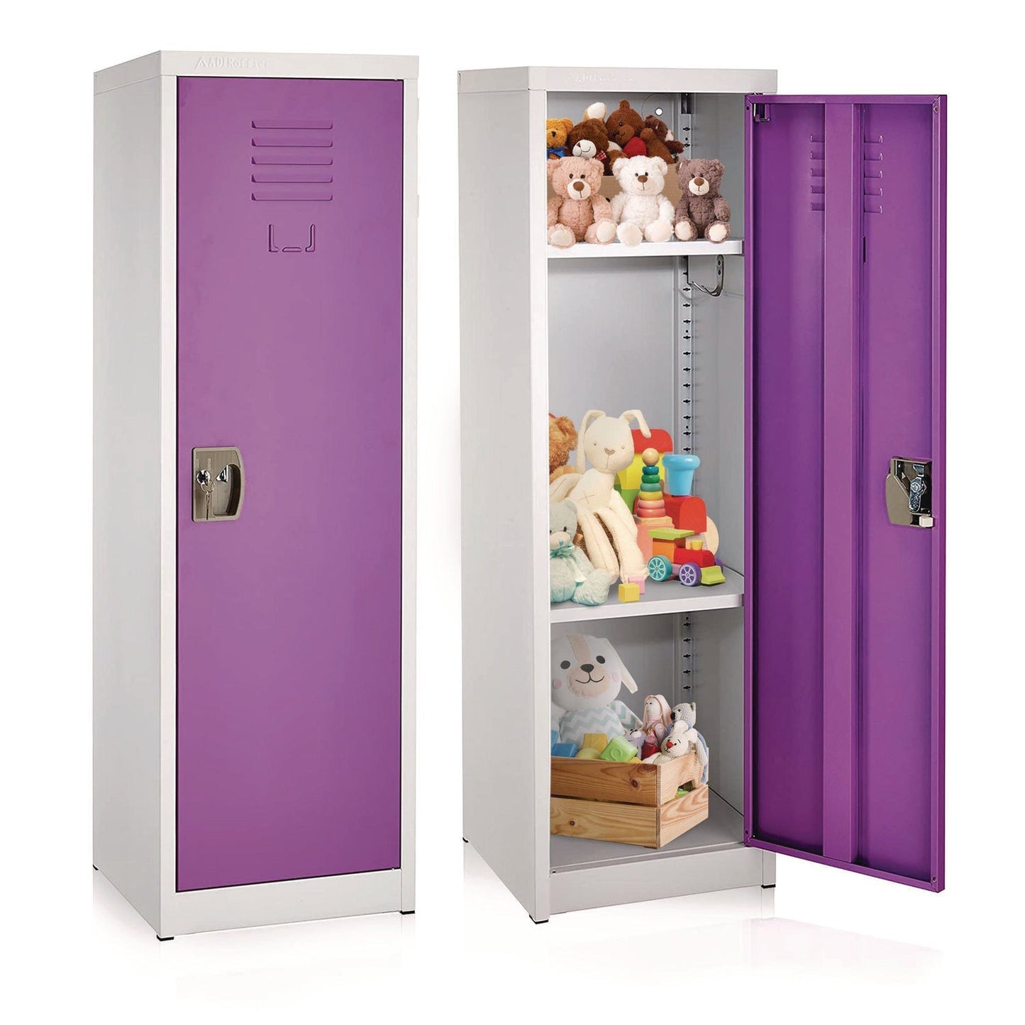 AdirOffice Steel Storage Locker, 1 Compartment, 15 x 15 x 48, Purple
