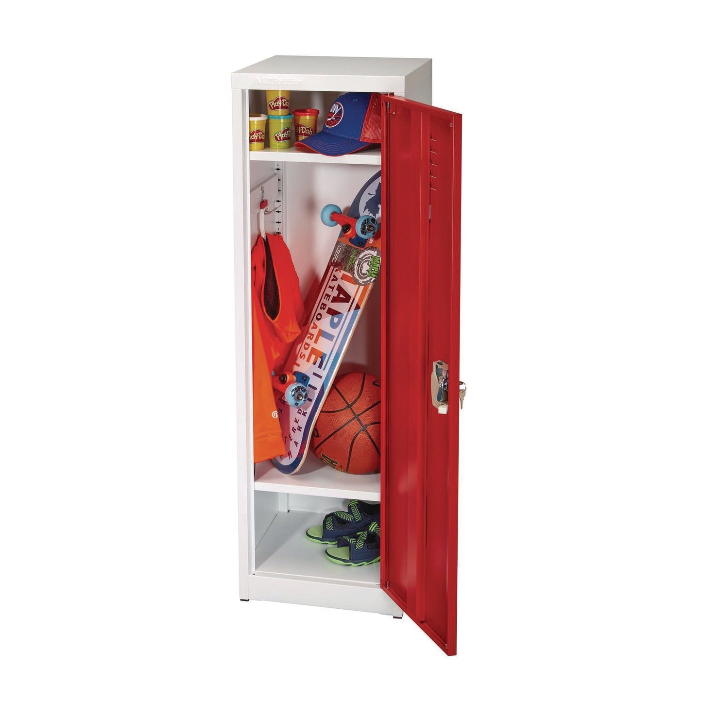 AdirOffice Steel Storage Locker, 1 Compartment, 15 x 15 x 48, Red