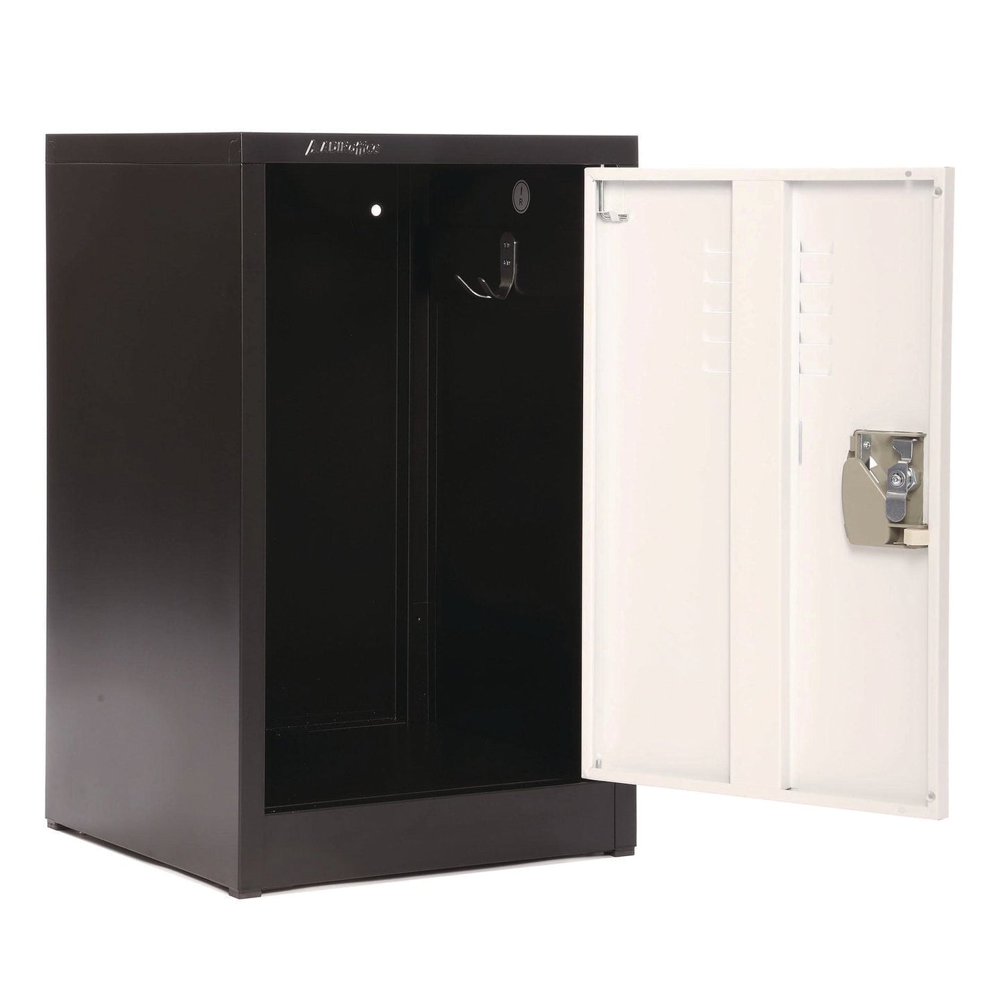 AdirOffice Steel Storage Locker, 1 Compartment, 15 x 15 x 24, Black Body/White Doors