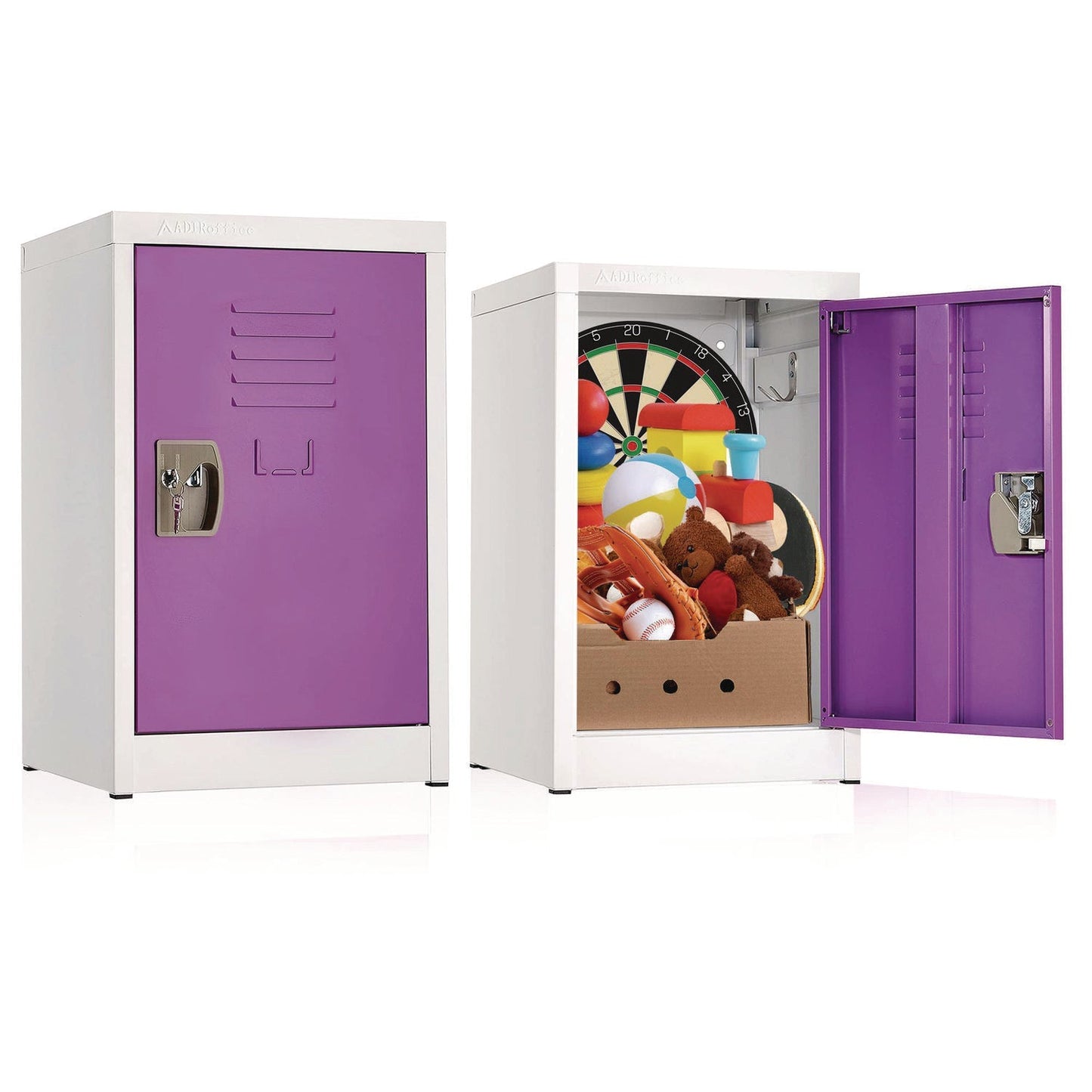 AdirOffice Steel Storage Locker, 1 Compartment, 15 x 15 x 24, Purple