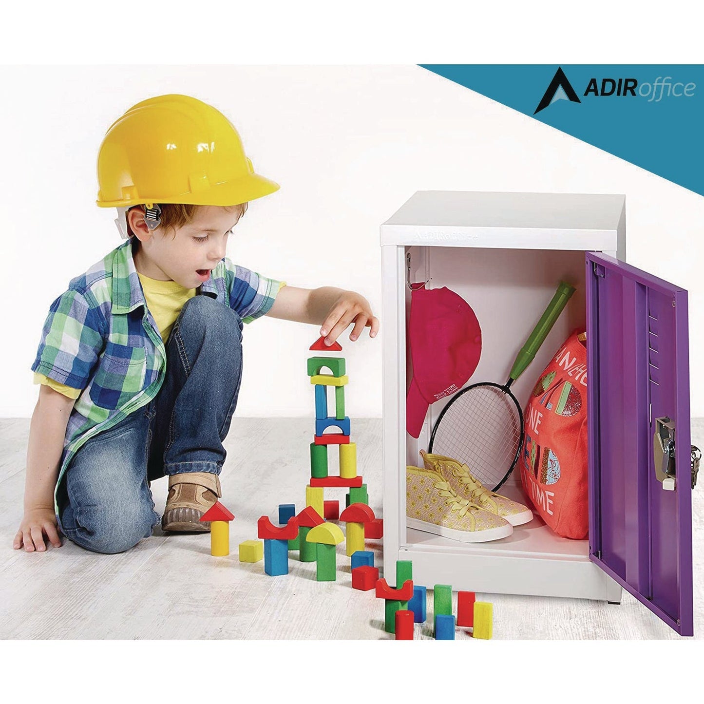 AdirOffice Steel Storage Locker, 1 Compartment, 15 x 15 x 24, Purple