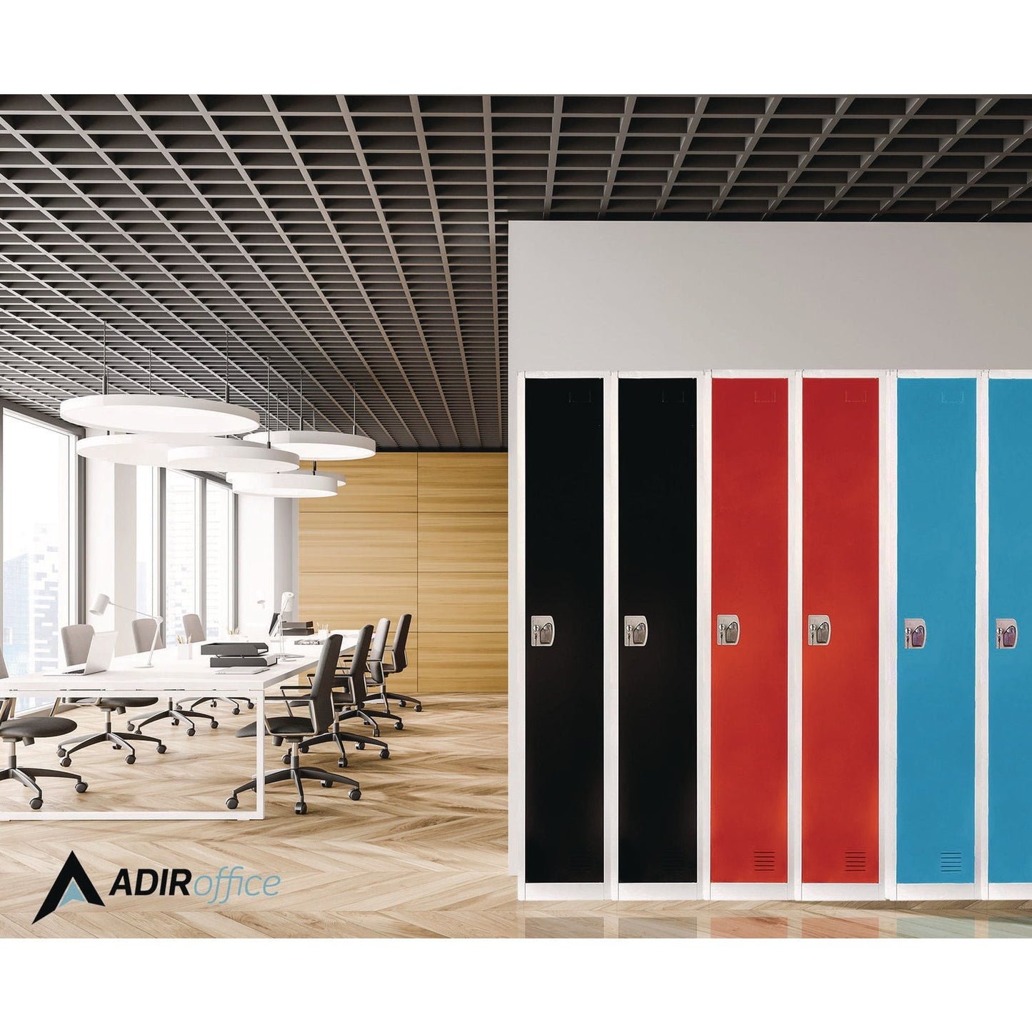 AdirOffice Steel Storage Locker, 1 Compartment, 12 x 12 x 72, Green