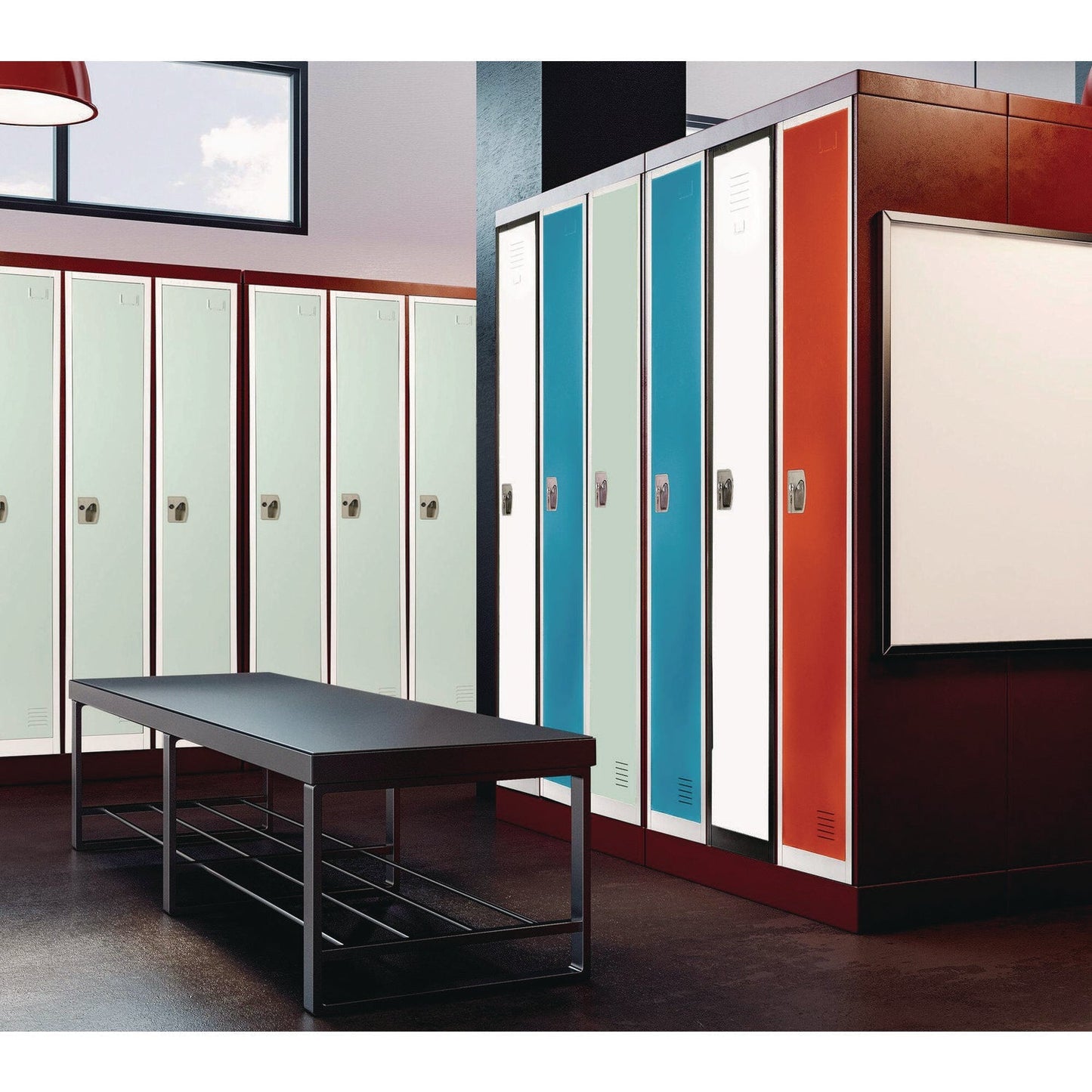 AdirOffice Steel Storage Locker, 1 Compartment, 12 x 12 x 72, Misty Green
