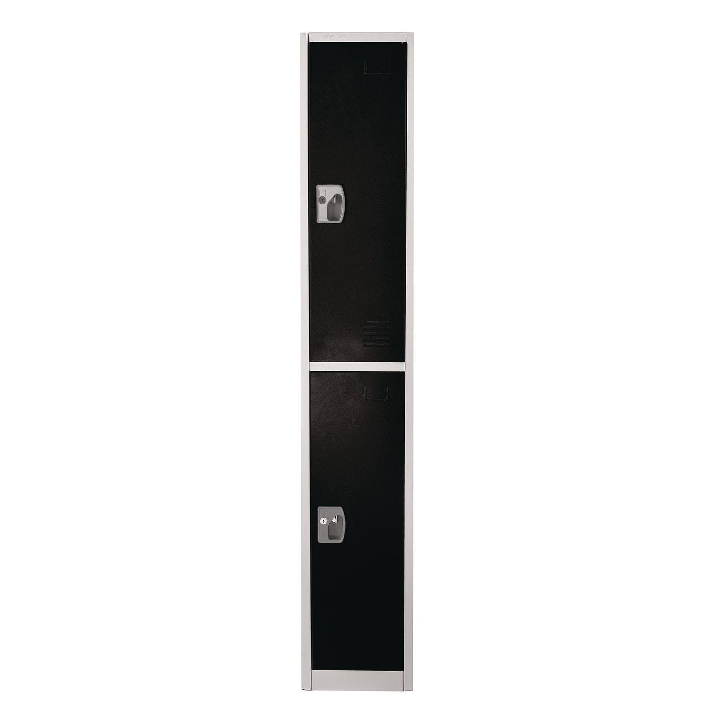 AdirOffice Steel Storage Locker, 2 Compartment, 12 x 12 x 72, Black