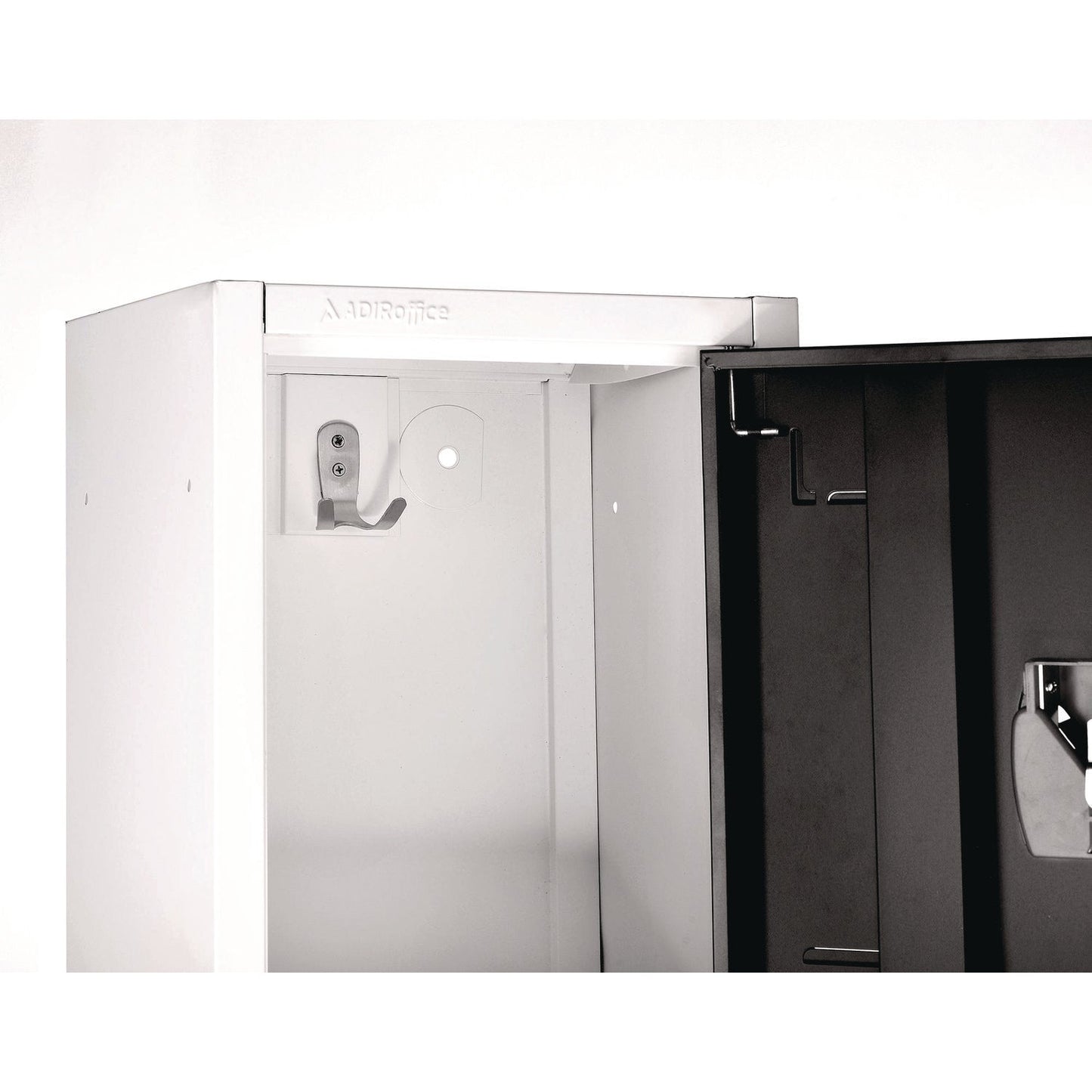 AdirOffice Steel Storage Locker, 2 Compartment, 12 x 12 x 72, Black