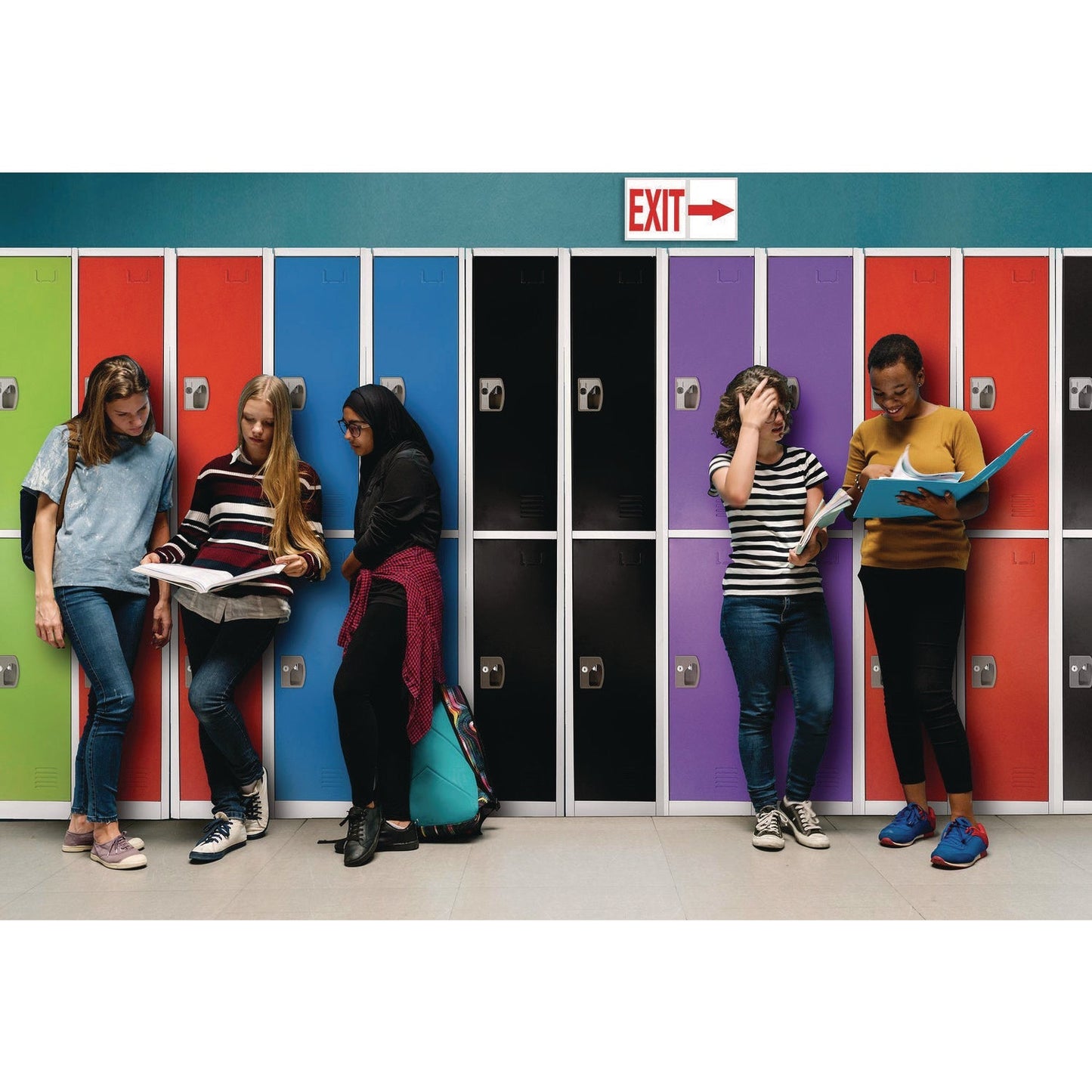 AdirOffice Steel Storage Locker, 2 Compartment, 12 x 12 x 72, Black