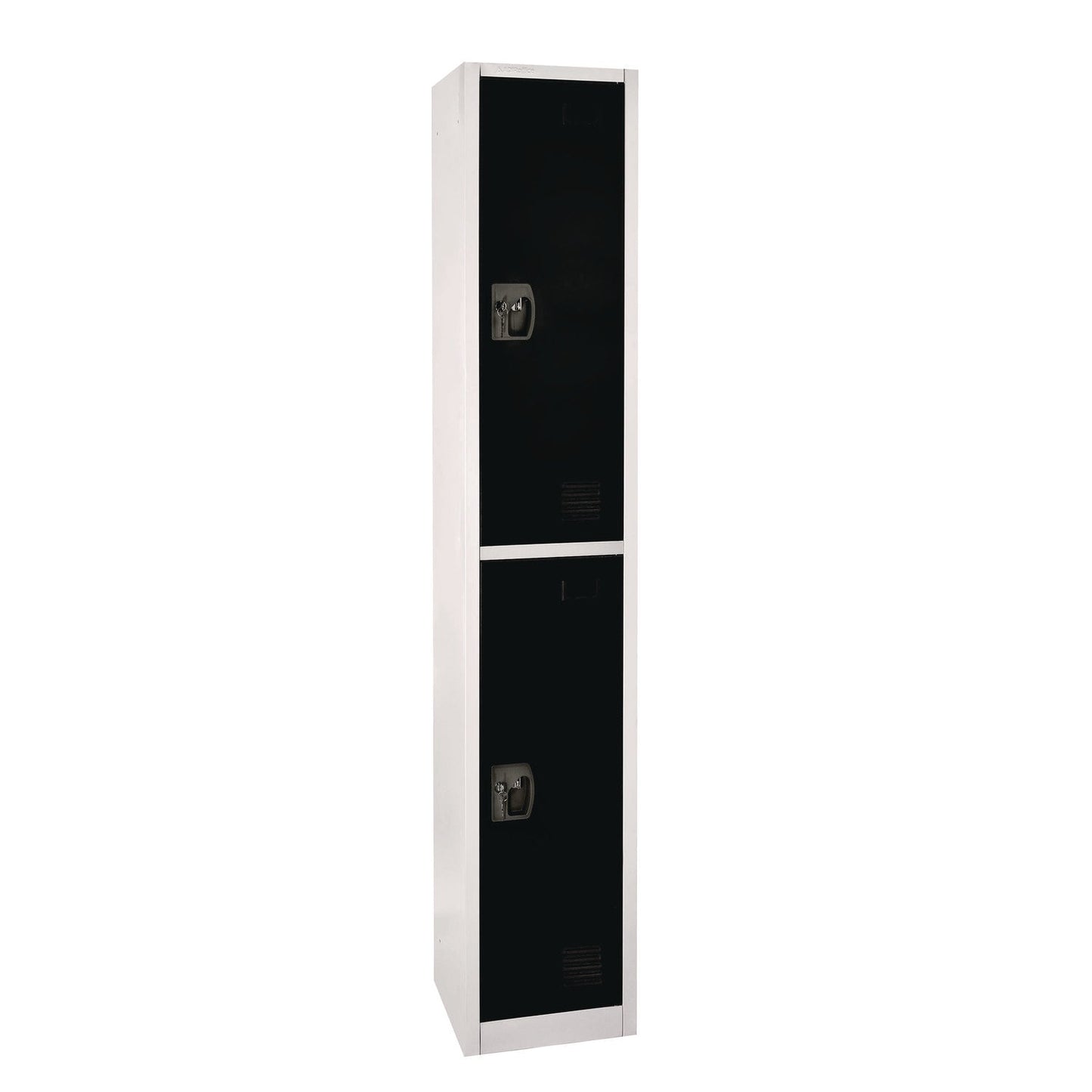 AdirOffice Steel Storage Locker, 2 Compartment, 12 x 12 x 72, Black