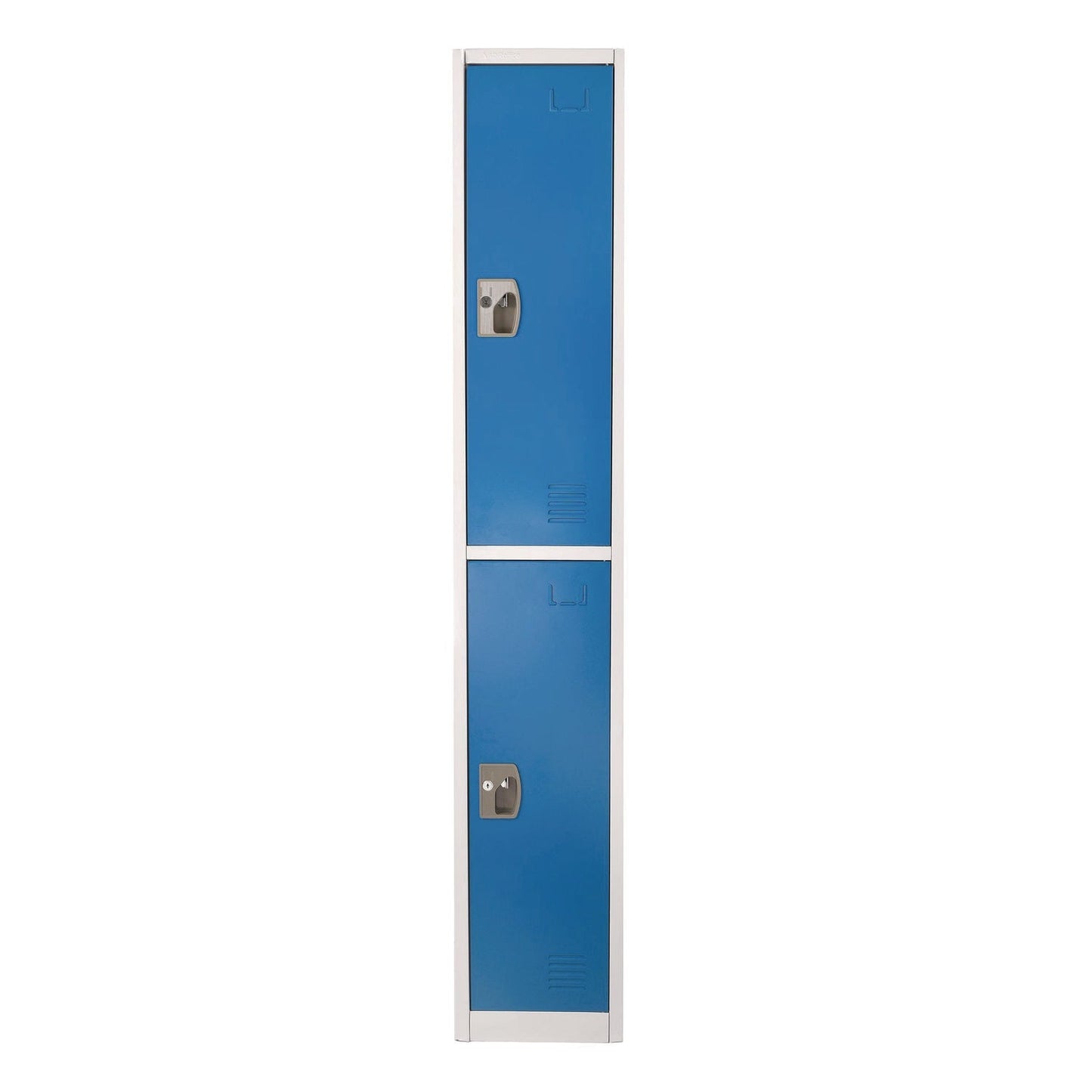 AdirOffice Steel Storage Locker, 2 Compartment, 12 x 12 x 72, Blue