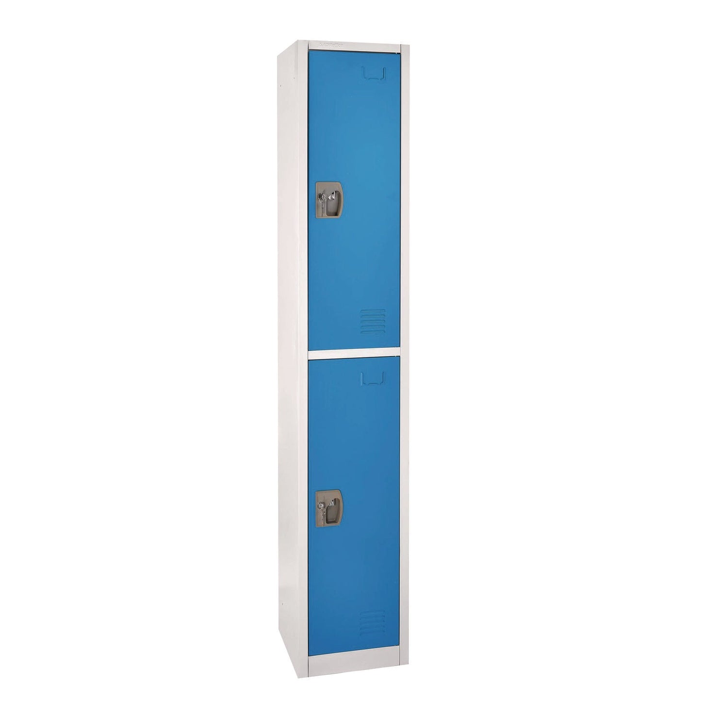 AdirOffice Steel Storage Locker, 2 Compartment, 12 x 12 x 72, Blue