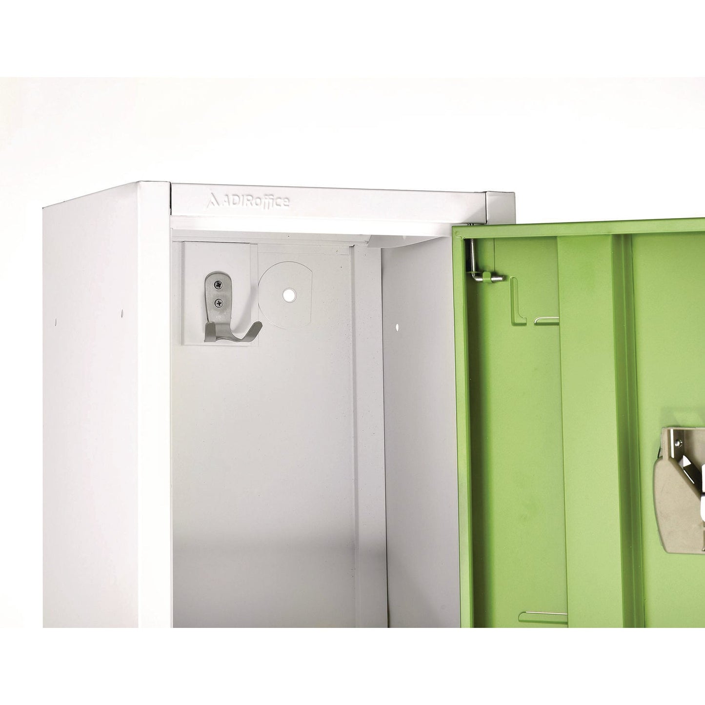 AdirOffice Steel Storage Locker, 2 Compartment, 12 x 12 x 72, Green