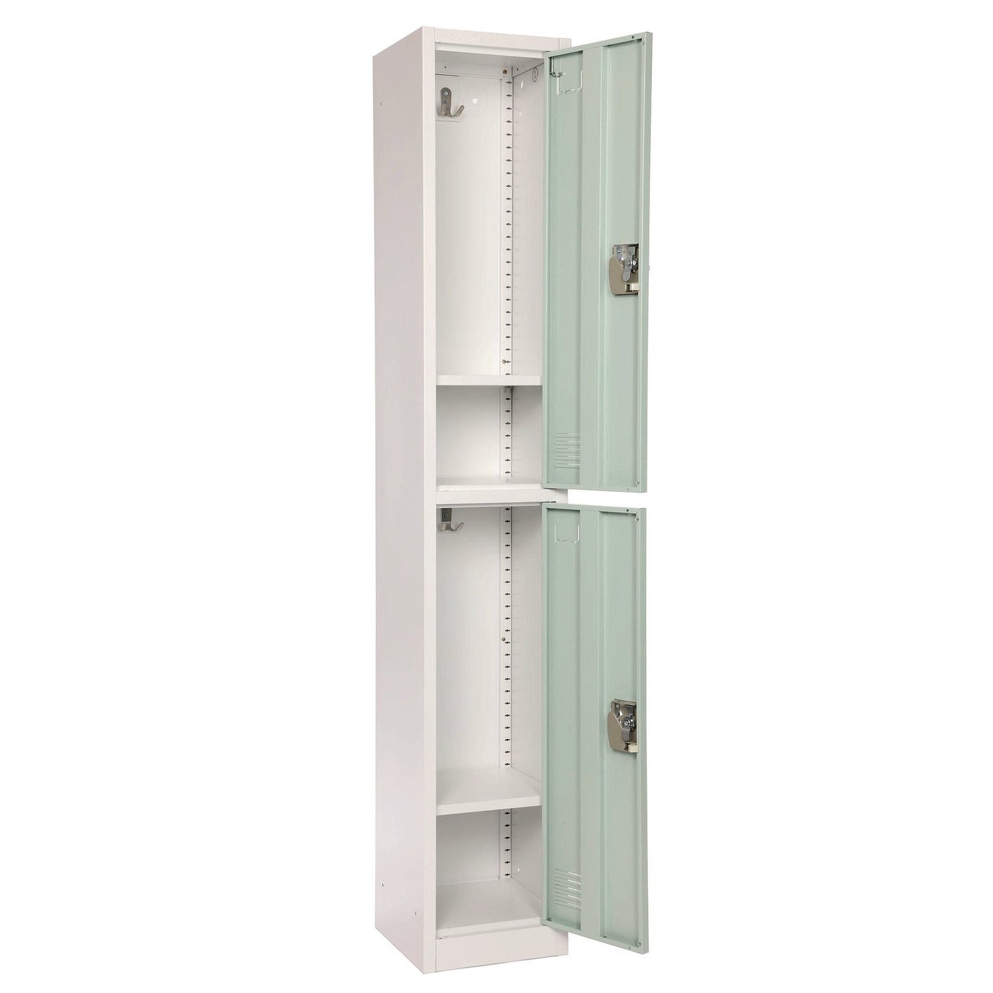 AdirOffice Steel Storage Locker, 2 Compartment, 12 x 12 x 72, Misty Green