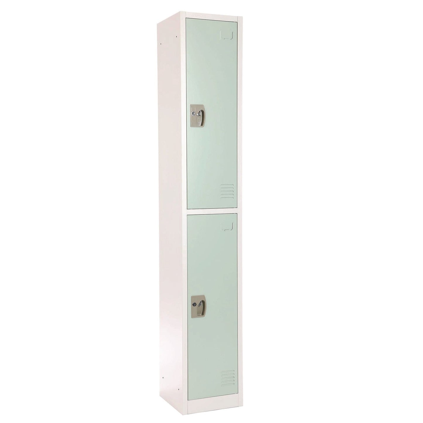 AdirOffice Steel Storage Locker, 2 Compartment, 12 x 12 x 72, Misty Green