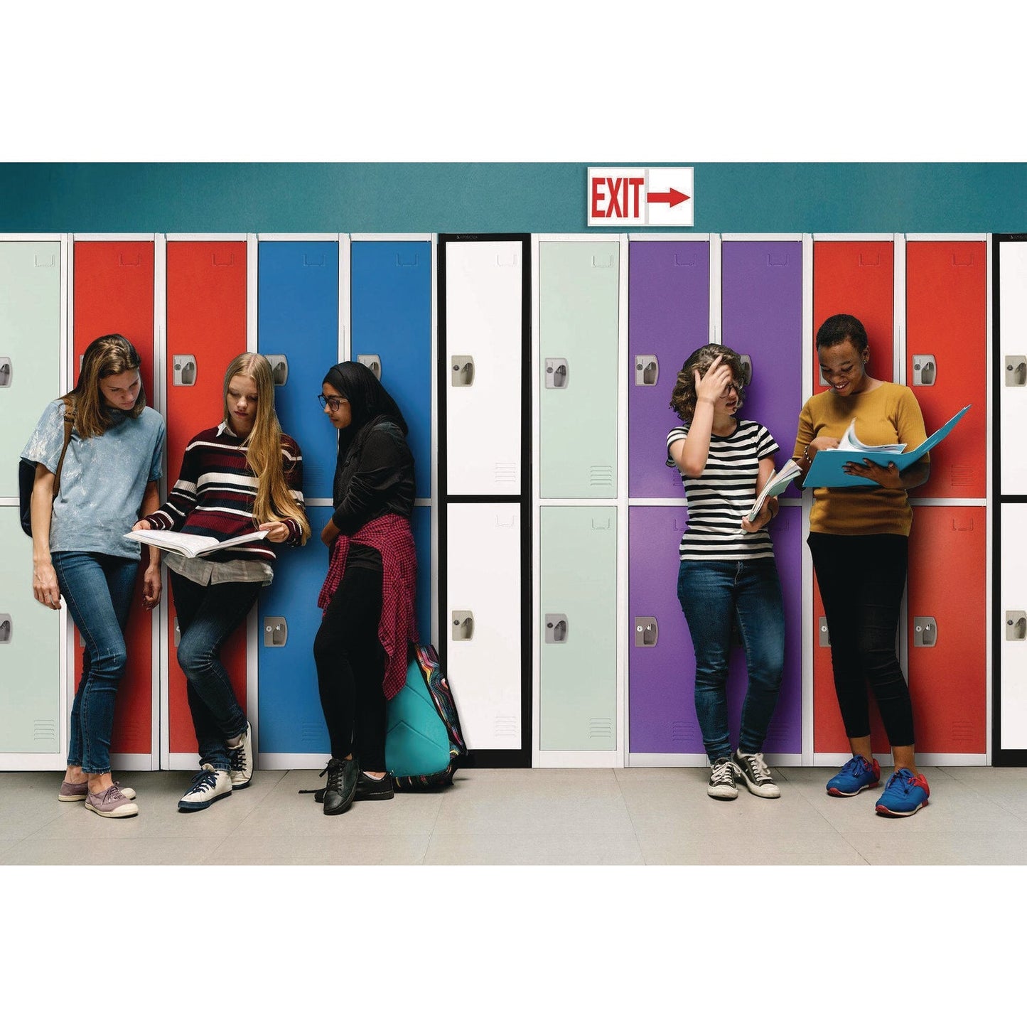 AdirOffice Steel Storage Locker, 2 Compartment, 12 x 12 x 72, Misty Green