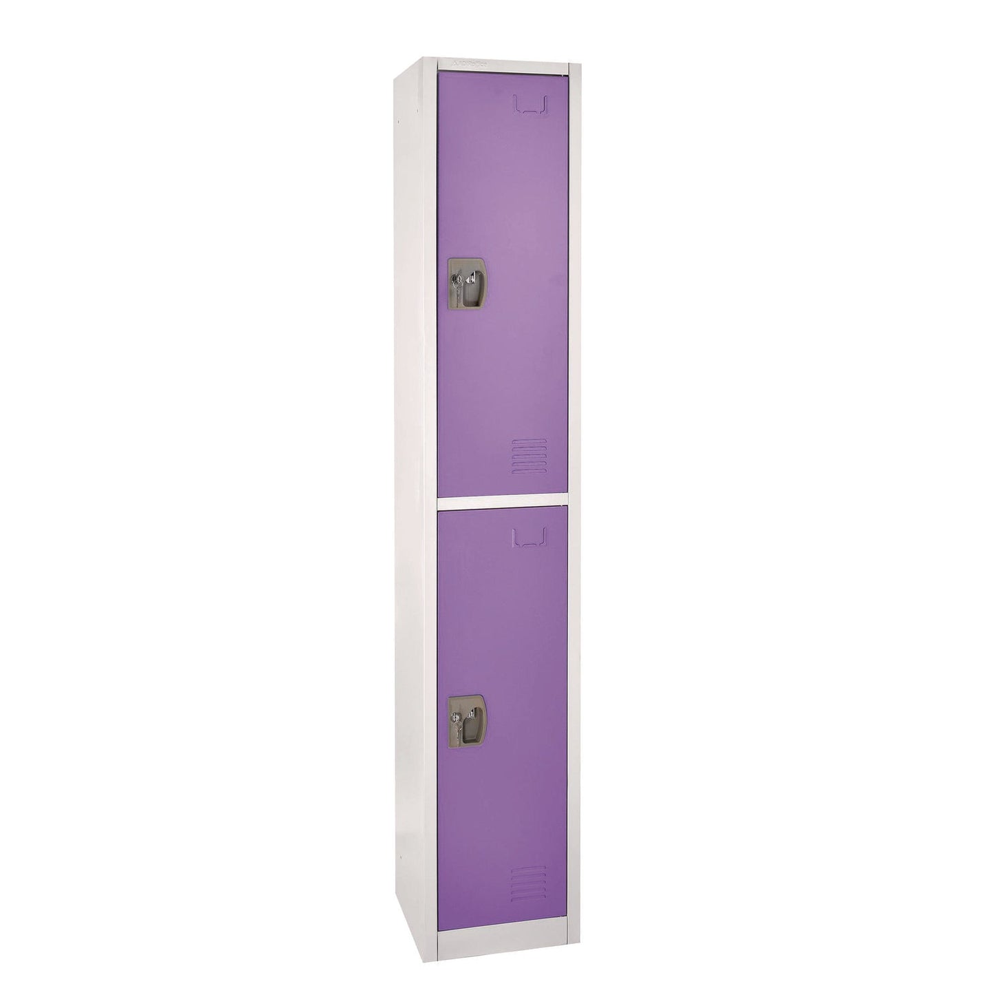 AdirOffice Steel Storage Locker, 2 Compartment, 12 x 12 x 72, Purple
